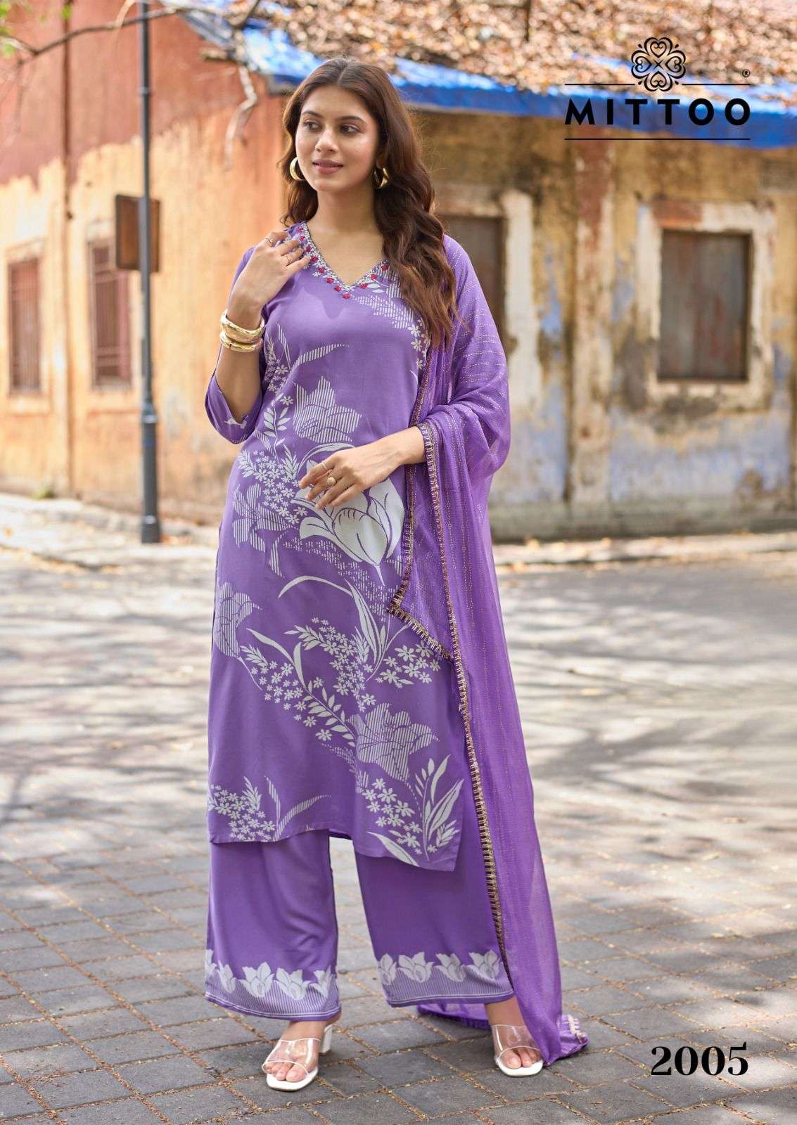 MITTOO NATASHA RAYON PRINT FANCY SUMMER WEAR LADIES 3PCS SET COLLECTION 