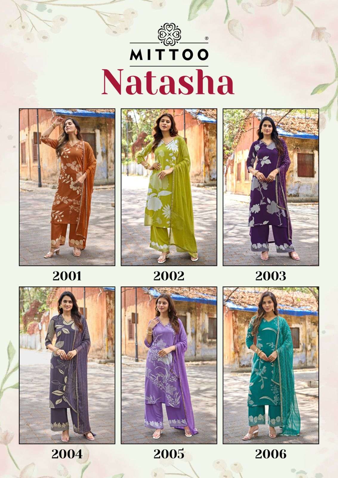 MITTOO NATASHA RAYON PRINT FANCY SUMMER WEAR LADIES 3PCS SET COLLECTION 