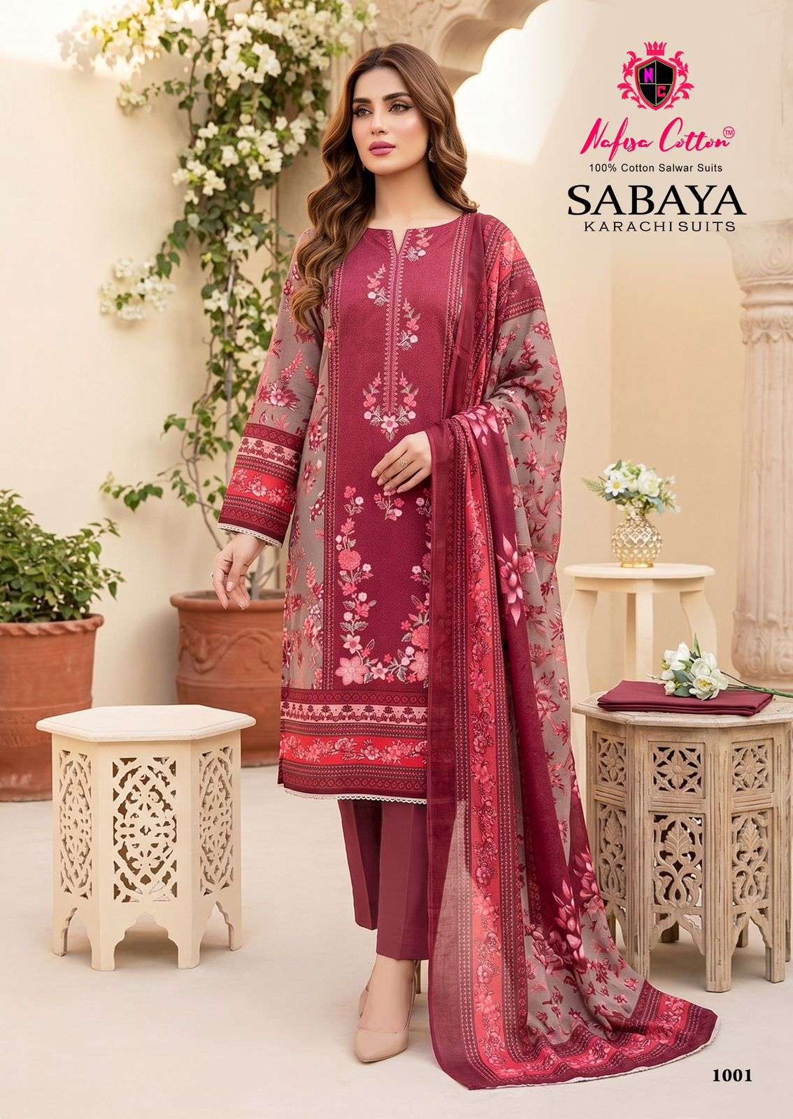 NAFISA COTTON SABAYA KARACHI SUITS COTTON DIGITAL PRINTS SALWAR SUIT