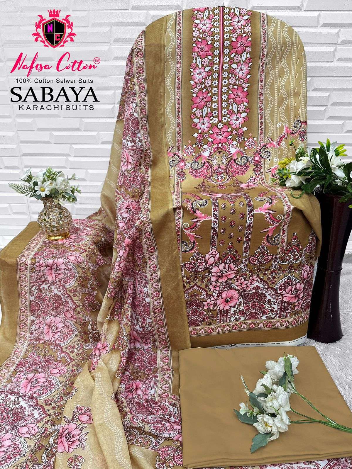 NAFISA COTTON SABAYA KARACHI SUITS COTTON DIGITAL PRINTS SALWAR SUIT
