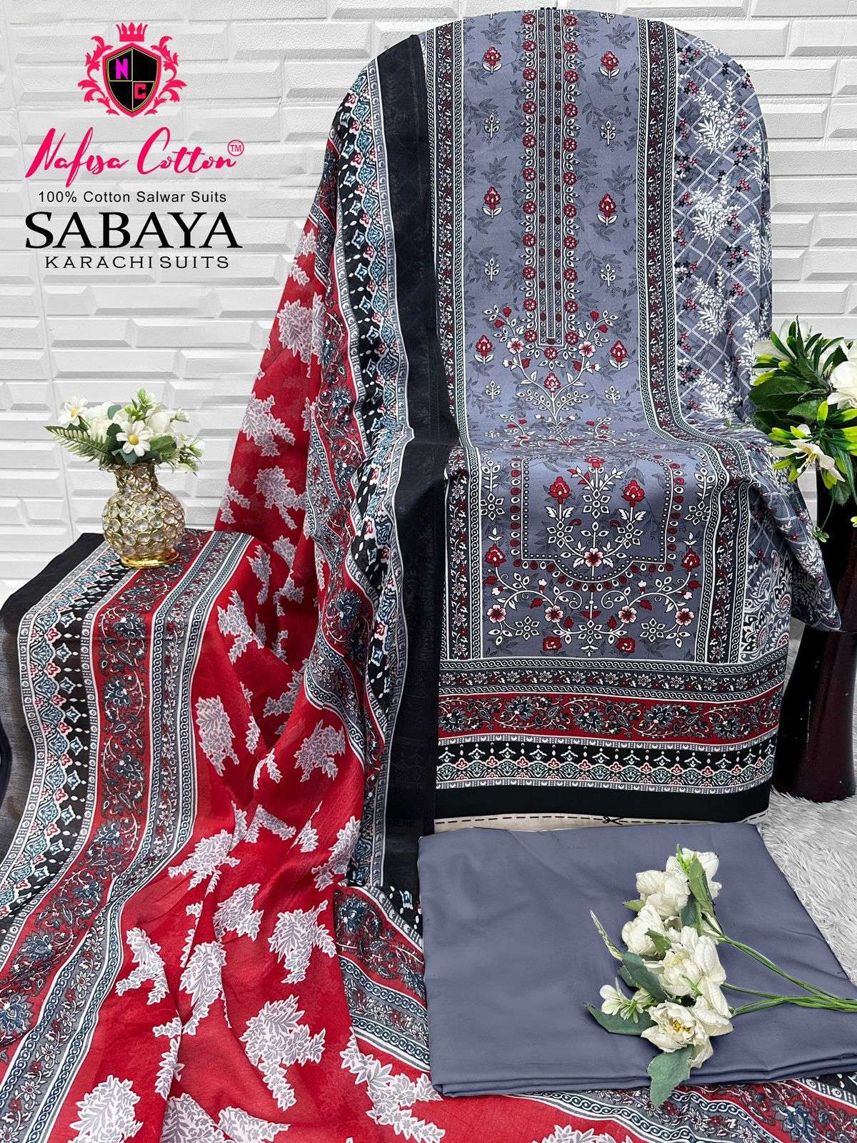 NAFISA COTTON SABAYA KARACHI SUITS COTTON DIGITAL PRINTS SALWAR SUIT