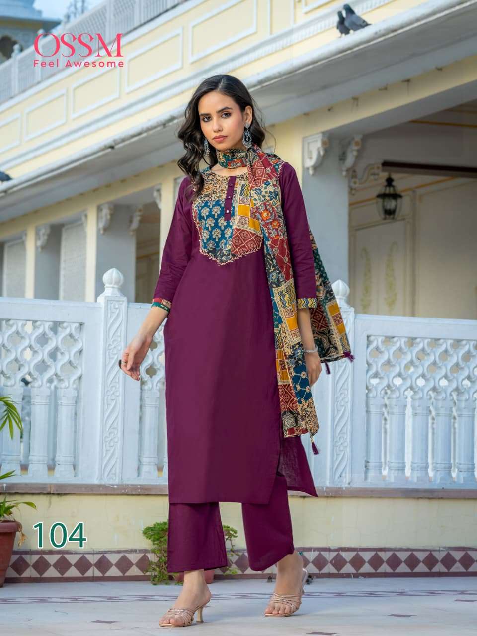 OSSM MAHEK VOL 2 COTTON FANCY EMBROIDERIES WORK READY MADE LADIES SUIT