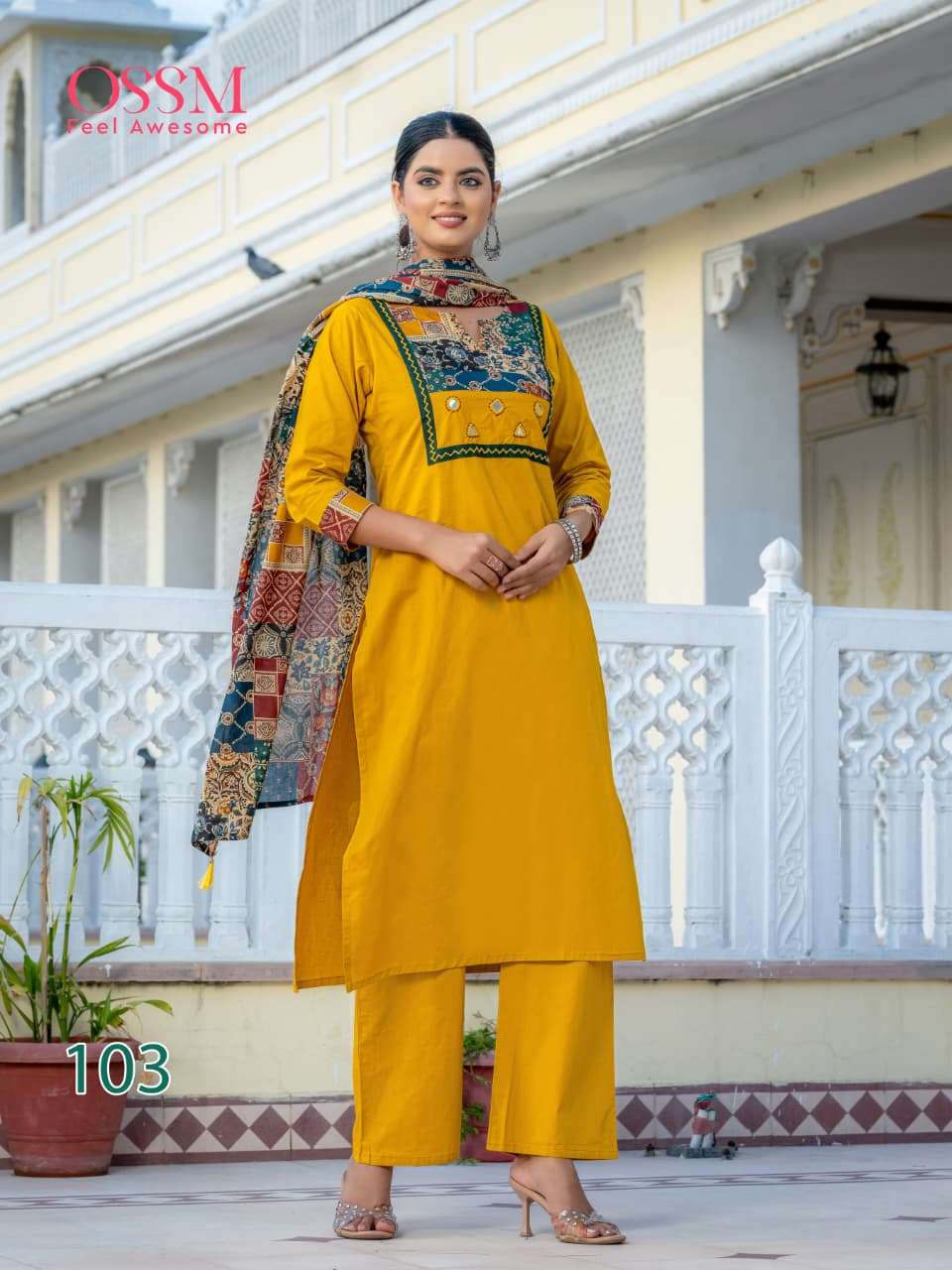 OSSM MAHEK VOL 2 COTTON FANCY EMBROIDERIES WORK READY MADE LADIES SUIT