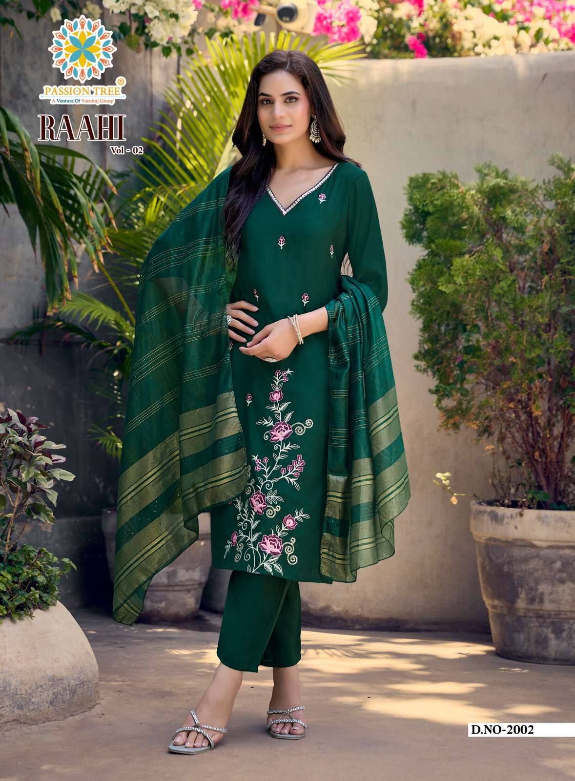 PASSION TREE RAAHI VOL 2 SILK DESIGNER STRAIGHT KURTI WITH PANT & DUPATTA SET