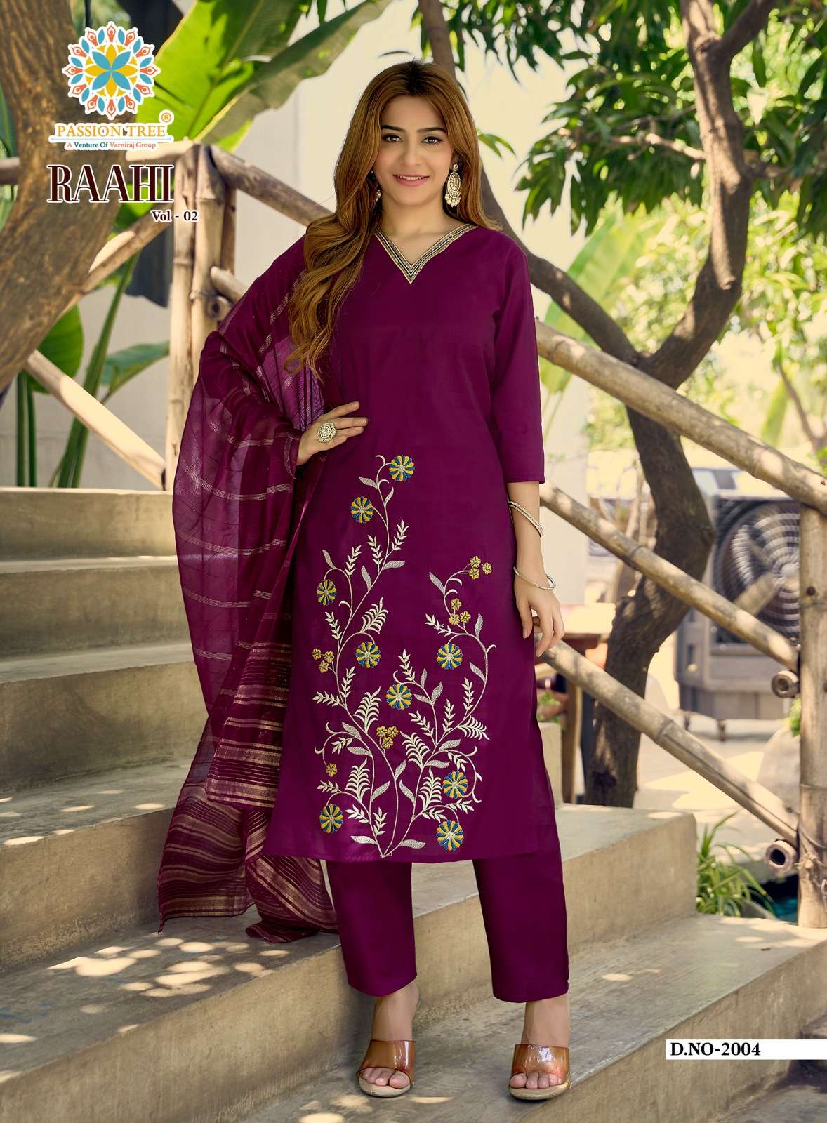 PASSION TREE RAAHI VOL 2 SILK DESIGNER STRAIGHT KURTI WITH PANT & DUPATTA SET