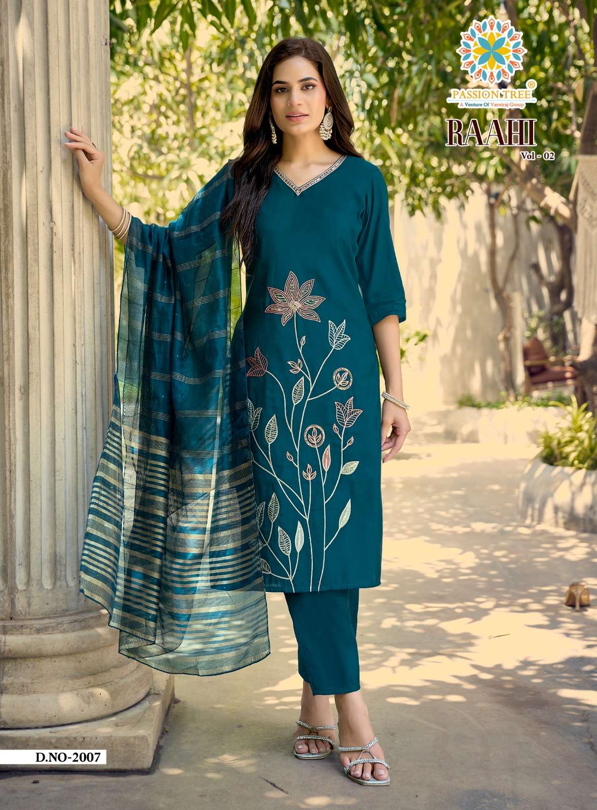 PASSION TREE RAAHI VOL 2 SILK DESIGNER STRAIGHT KURTI WITH PANT & DUPATTA SET
