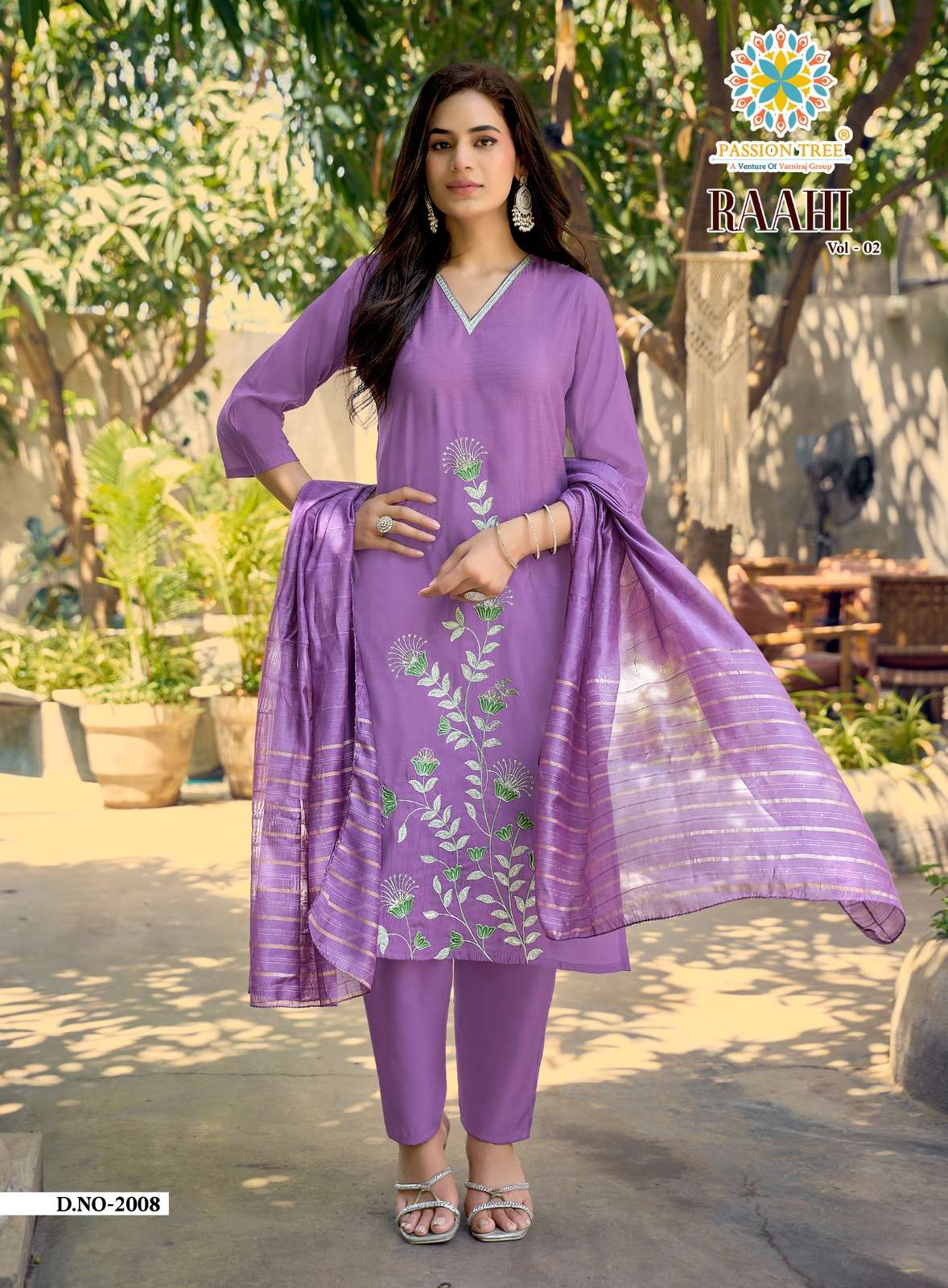 PASSION TREE RAAHI VOL 2 SILK DESIGNER STRAIGHT KURTI WITH PANT & DUPATTA SET
