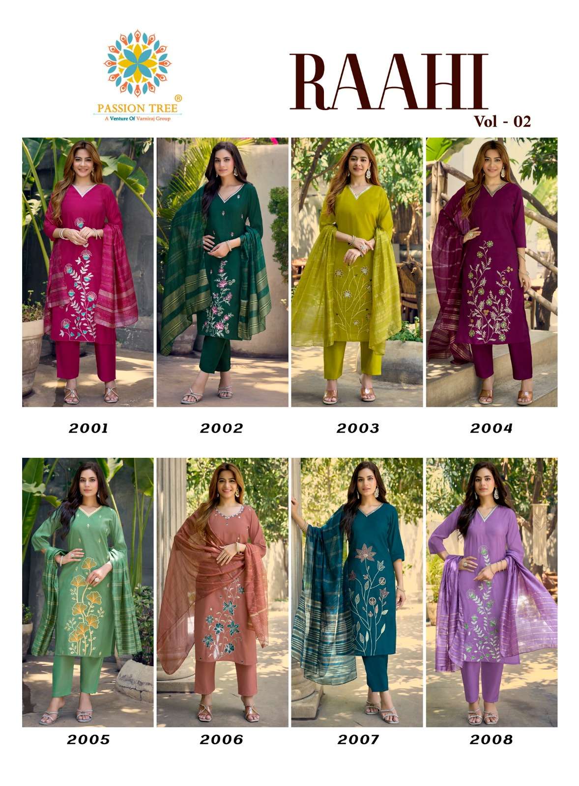 PASSION TREE RAAHI VOL 2 SILK DESIGNER STRAIGHT KURTI WITH PANT & DUPATTA SET