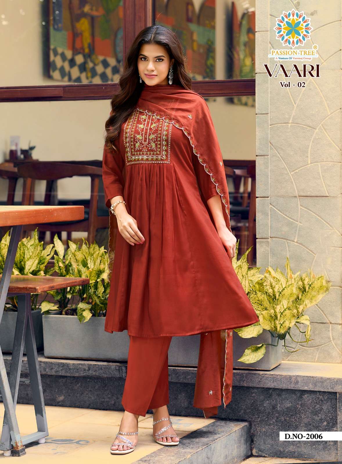 PASSION TREE VAARI VOL 2 SILK FANCY ANARKALI STYLE LADIES 3PCS SET COLLECTION 