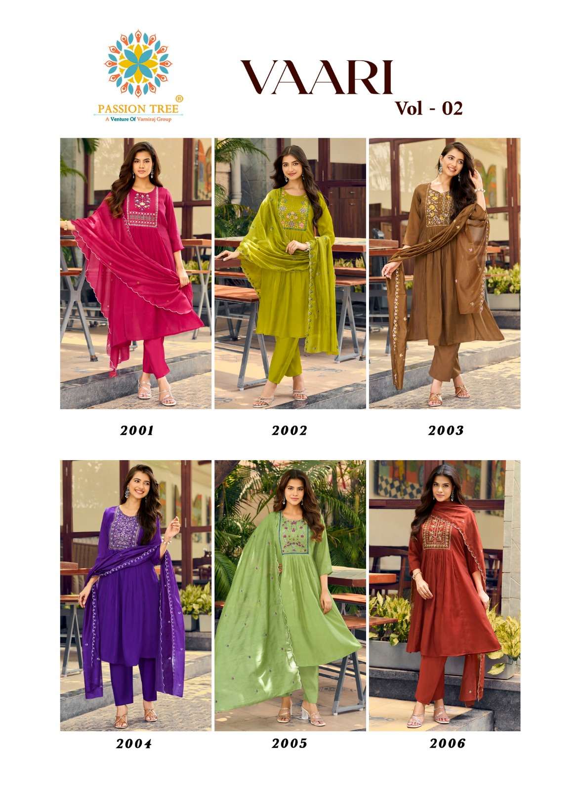 PASSION TREE VAARI VOL 2 SILK FANCY ANARKALI STYLE LADIES 3PCS SET COLLECTION 