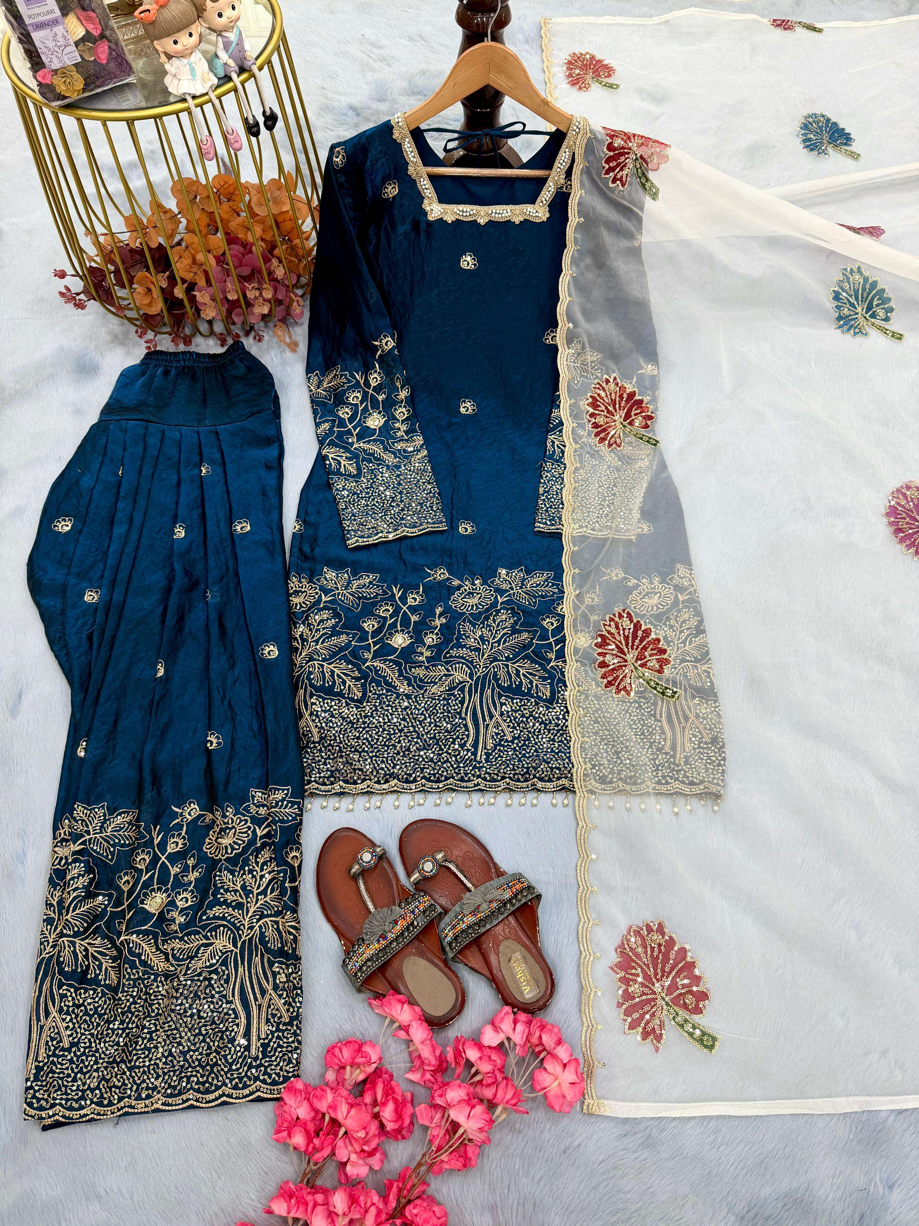 PD 1154 SILK BEAUTIFUL DESIGNER LOOK PARTY WEAR LADIES SUIT
