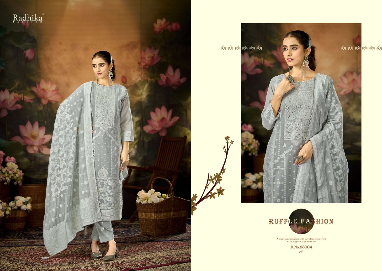 RADHIKA FASHION AZARA BANARASHI ADAH VOL 12 COTTON JACQUARD DESIGNER WORK SUIT
