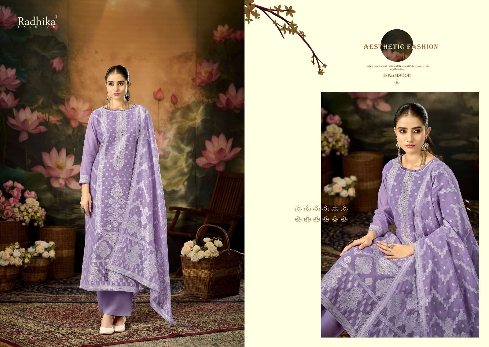 RADHIKA FASHION AZARA BANARASHI ADAH VOL 12 COTTON JACQUARD DESIGNER WORK SUIT