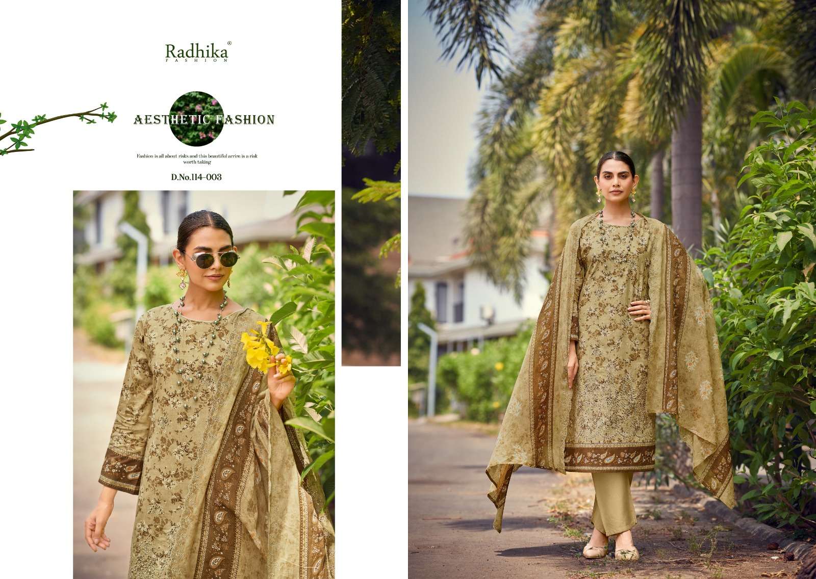 RADHIKA FASHION AZARA COCO LAWN COTTON DIGITAL PRINT WITH FANCY WORK SUIT