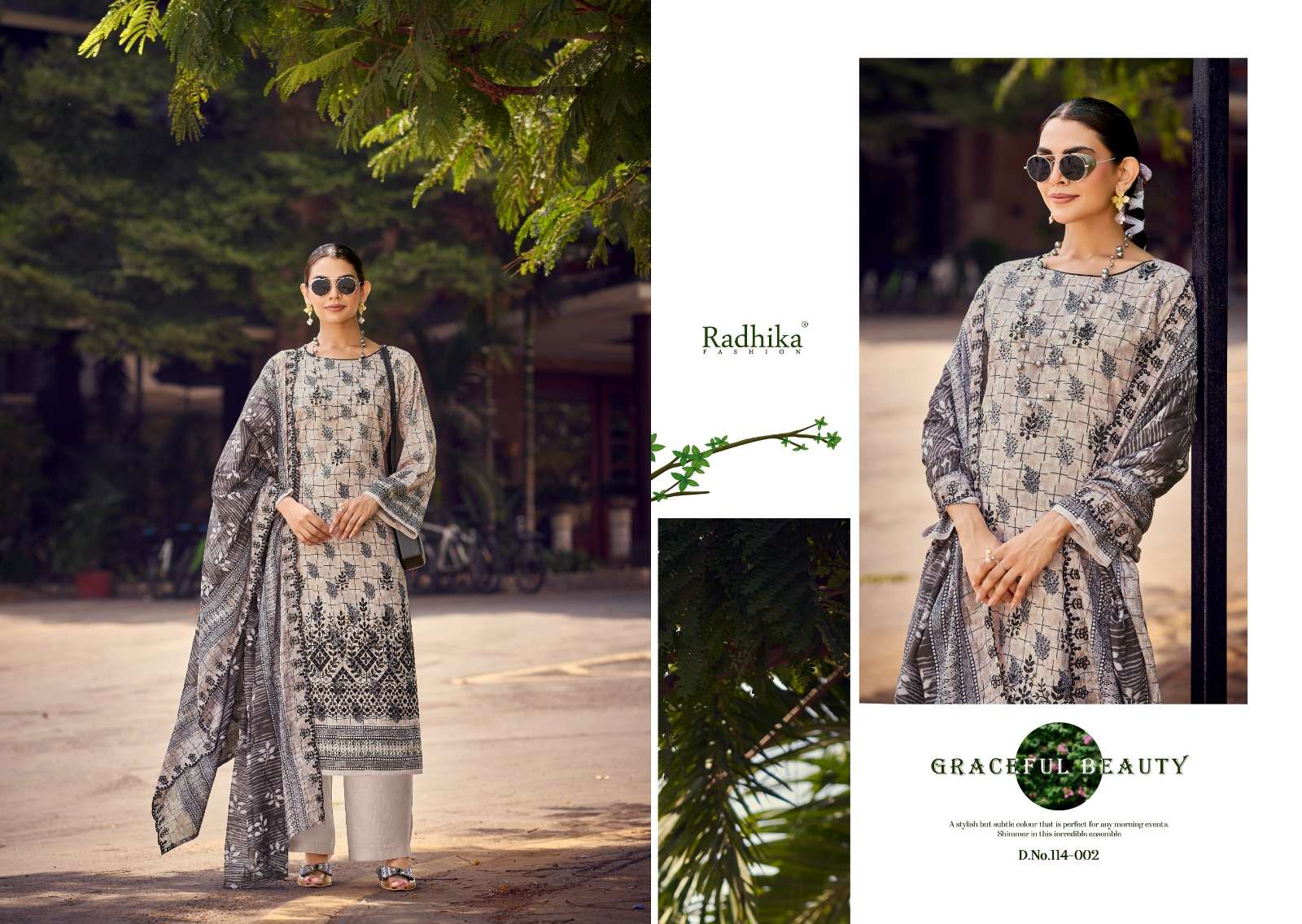 RADHIKA FASHION AZARA COCO LAWN COTTON DIGITAL PRINT WITH FANCY WORK SUIT