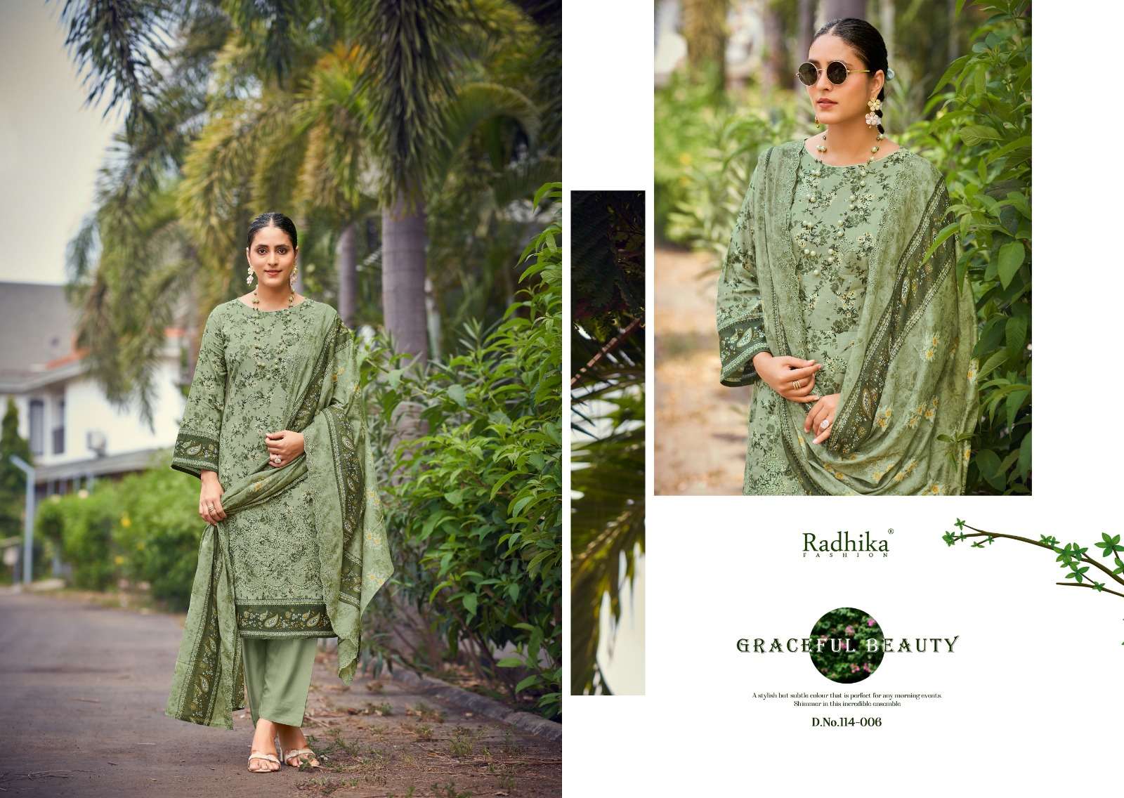 RADHIKA FASHION AZARA COCO LAWN COTTON DIGITAL PRINT WITH FANCY WORK SUIT
