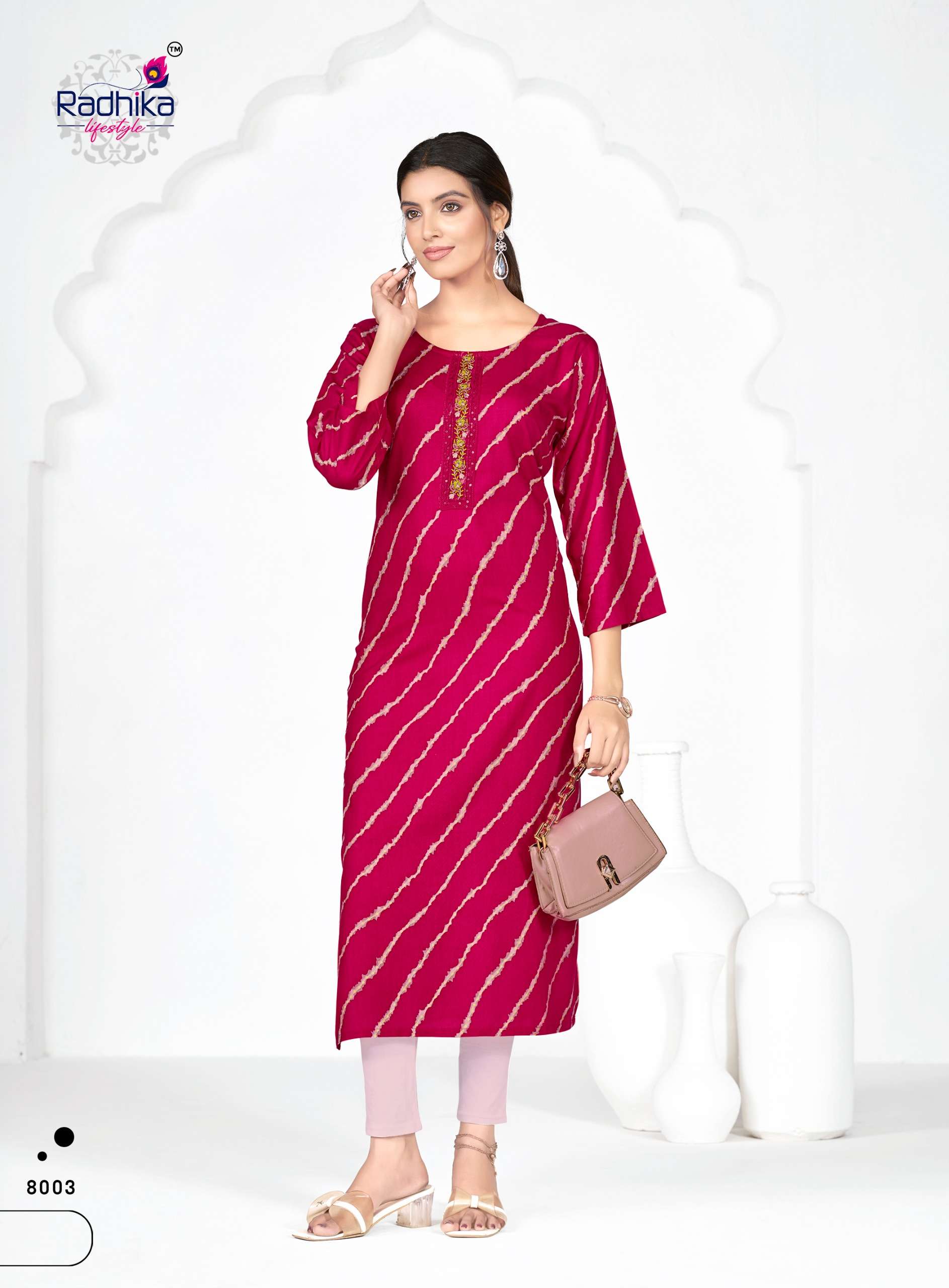 RADHIKA LIFESTYLE ALISHA VOL 8 RAYON PRINT FANCY WEAR LADIES KURTI 