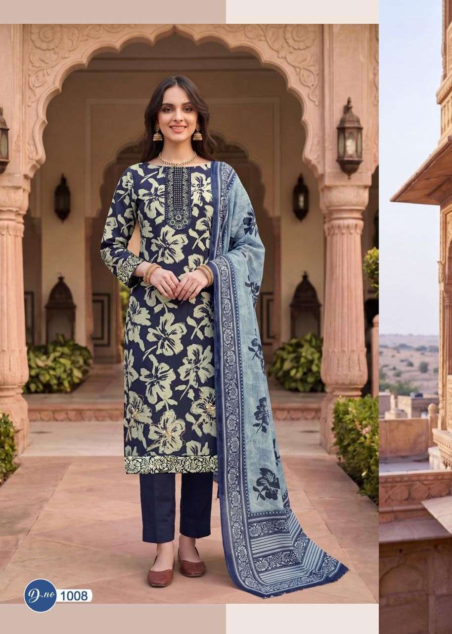 RAHI FAB RUBY ROSE VOL 1 COTTON PRINTED WITH FANCY WORK SUIT
