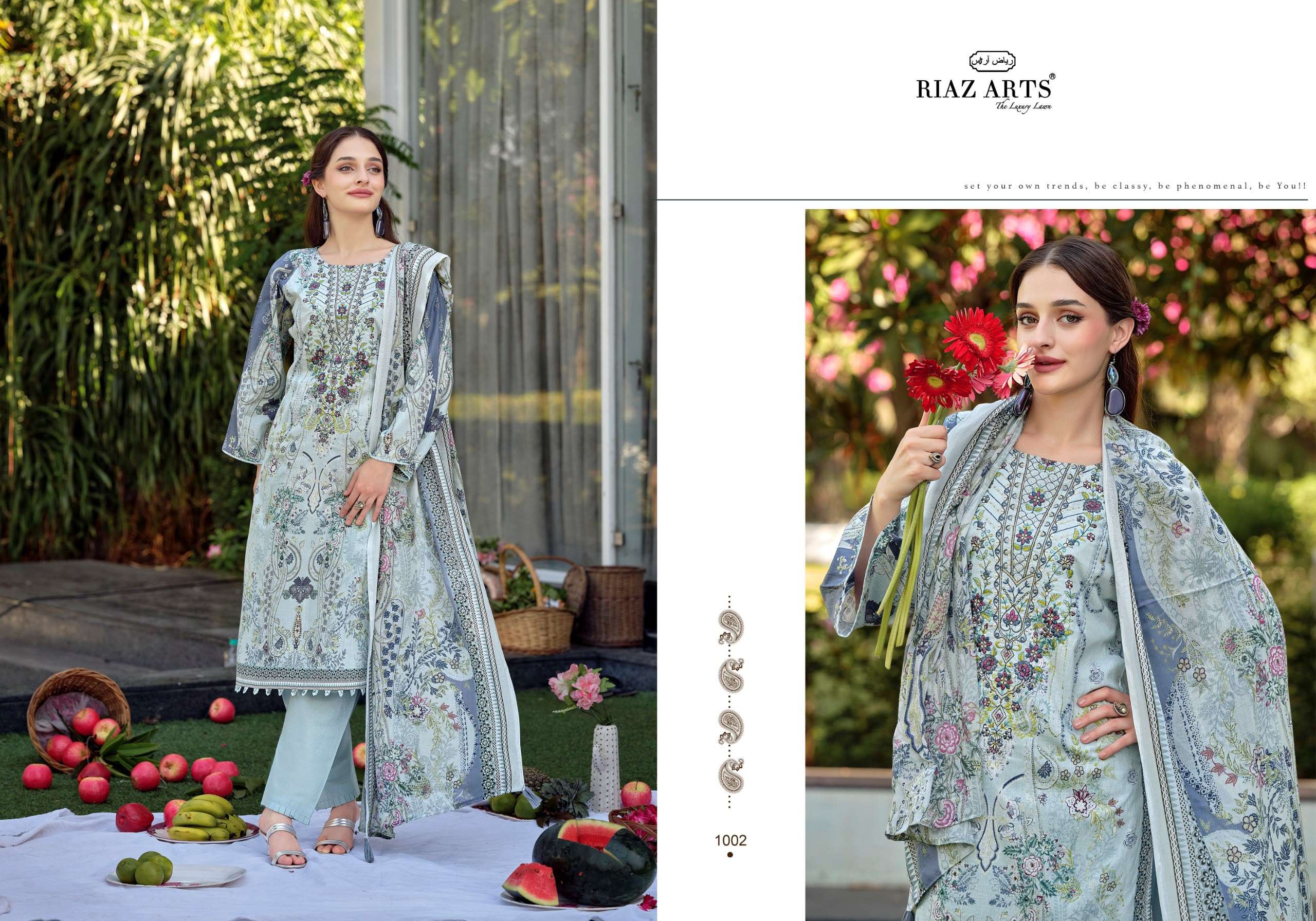 RIAZ ARTS MUSAFIR VOL 44 COTTON DIGITAL PRINTS WITH FANCY WORK SUIT