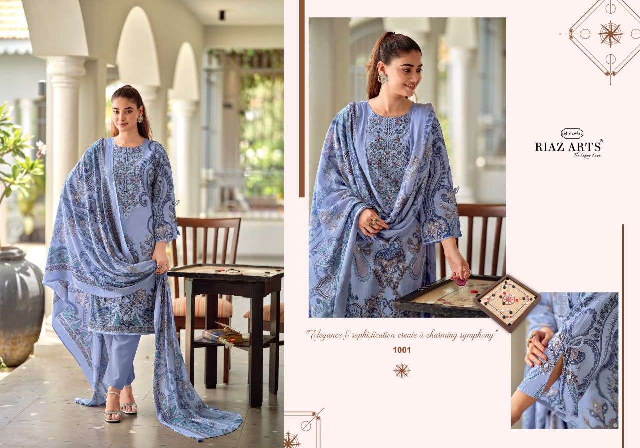 RIAZ ARTS NAYRA VOL 2 COTTON DIGITAL PRINTS WITH FANCY EMBROIDERY WORK SUIT