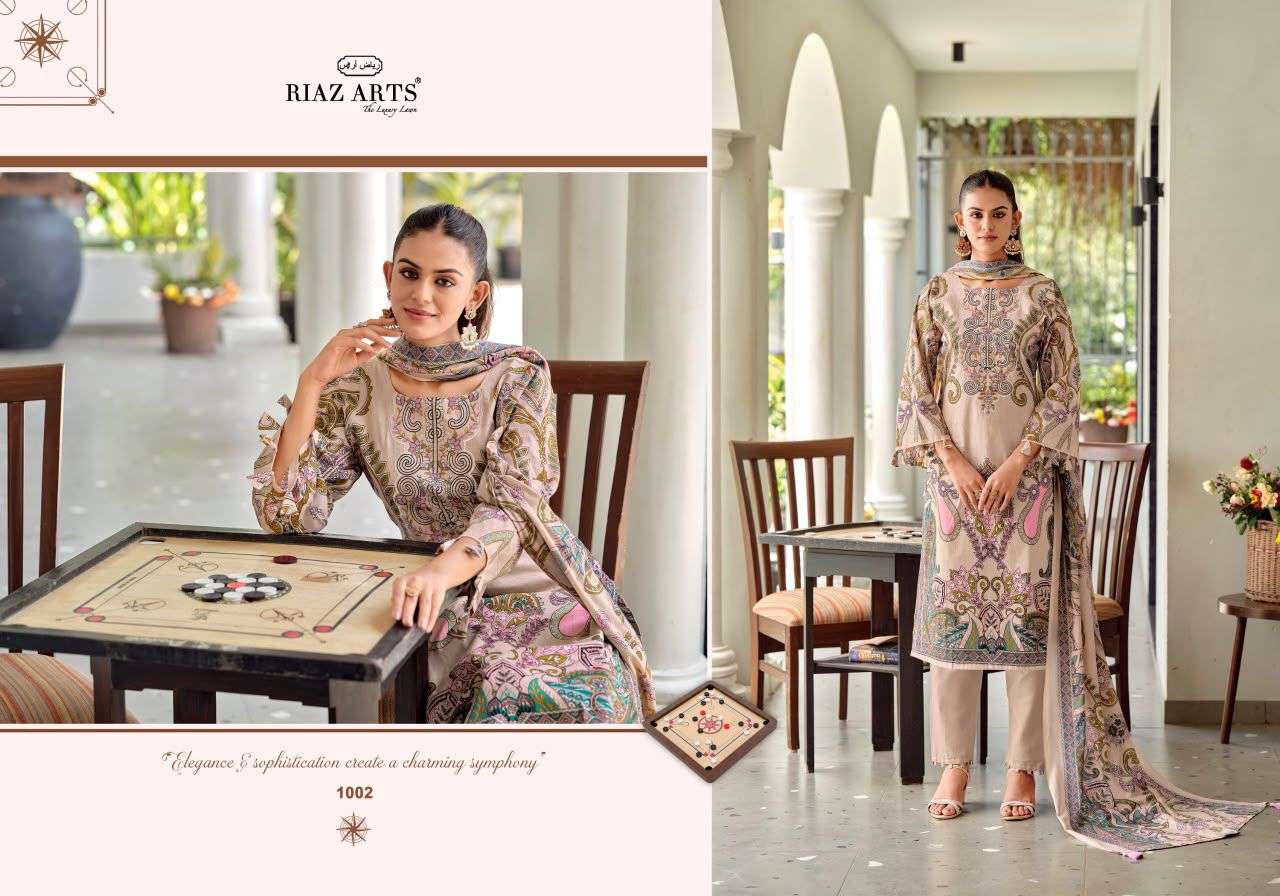 RIAZ ARTS NAYRA VOL 2 COTTON DIGITAL PRINTS WITH FANCY EMBROIDERY WORK SUIT
