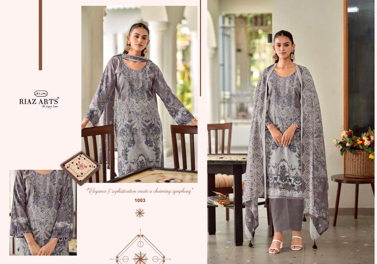 RIAZ ARTS NAYRA VOL 2 COTTON DIGITAL PRINTS WITH FANCY EMBROIDERY WORK SUIT