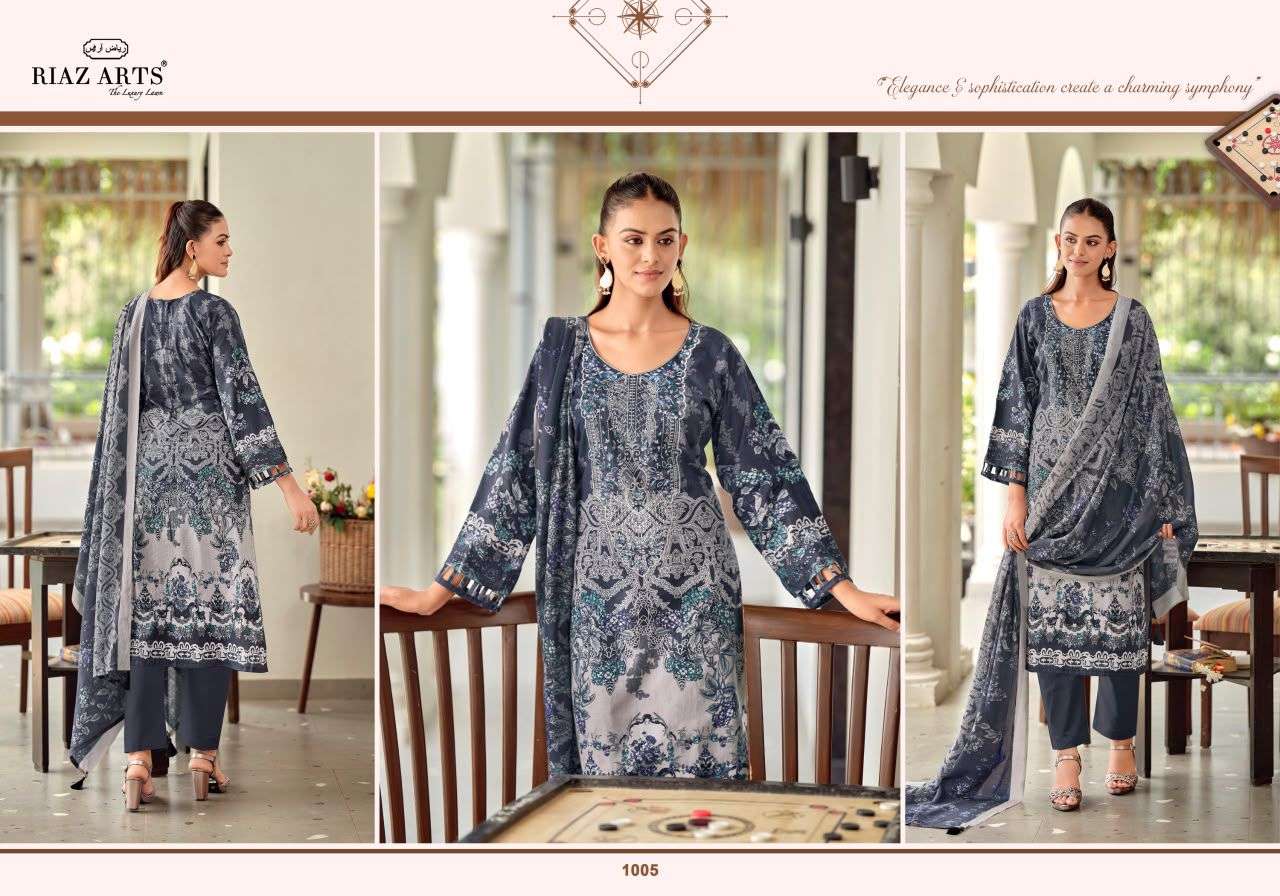 RIAZ ARTS NAYRA VOL 2 COTTON DIGITAL PRINTS WITH FANCY EMBROIDERY WORK SUIT