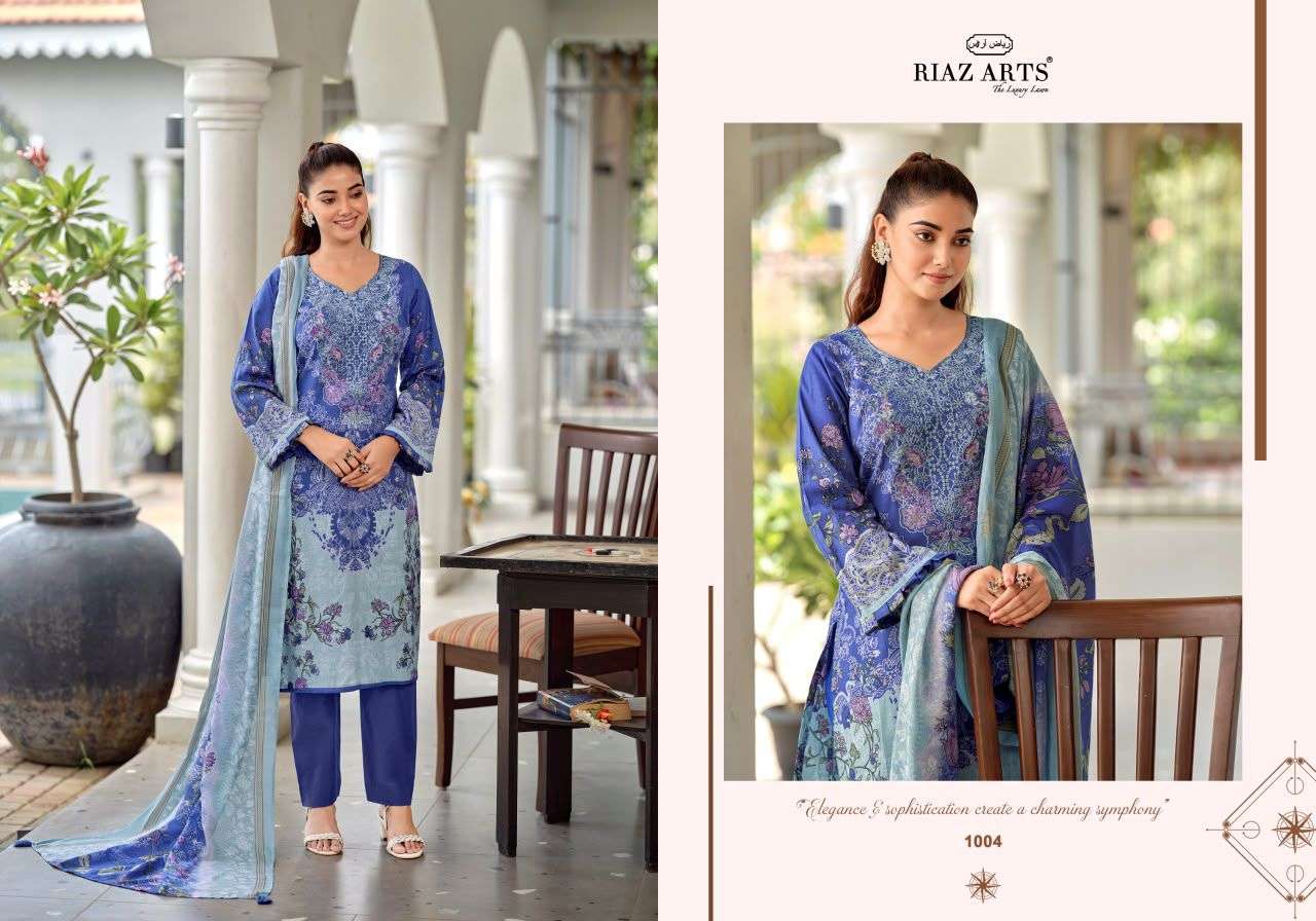 RIAZ ARTS NAYRA VOL 2 COTTON DIGITAL PRINTS WITH FANCY EMBROIDERY WORK SUIT