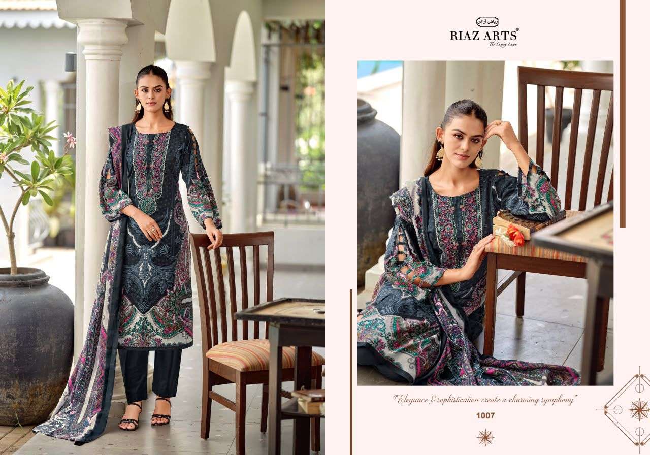 RIAZ ARTS NAYRA VOL 2 COTTON DIGITAL PRINTS WITH FANCY EMBROIDERY WORK SUIT