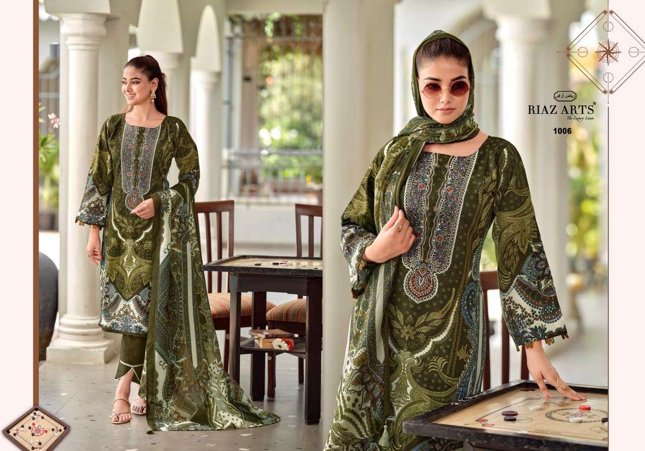 RIAZ ARTS NAYRA VOL 2 COTTON DIGITAL PRINTS WITH FANCY EMBROIDERY WORK SUIT