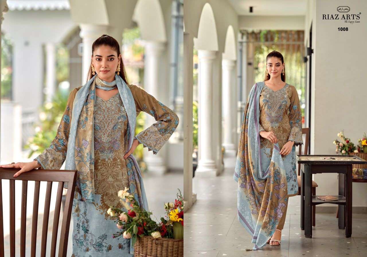 RIAZ ARTS NAYRA VOL 2 COTTON DIGITAL PRINTS WITH FANCY EMBROIDERY WORK SUIT