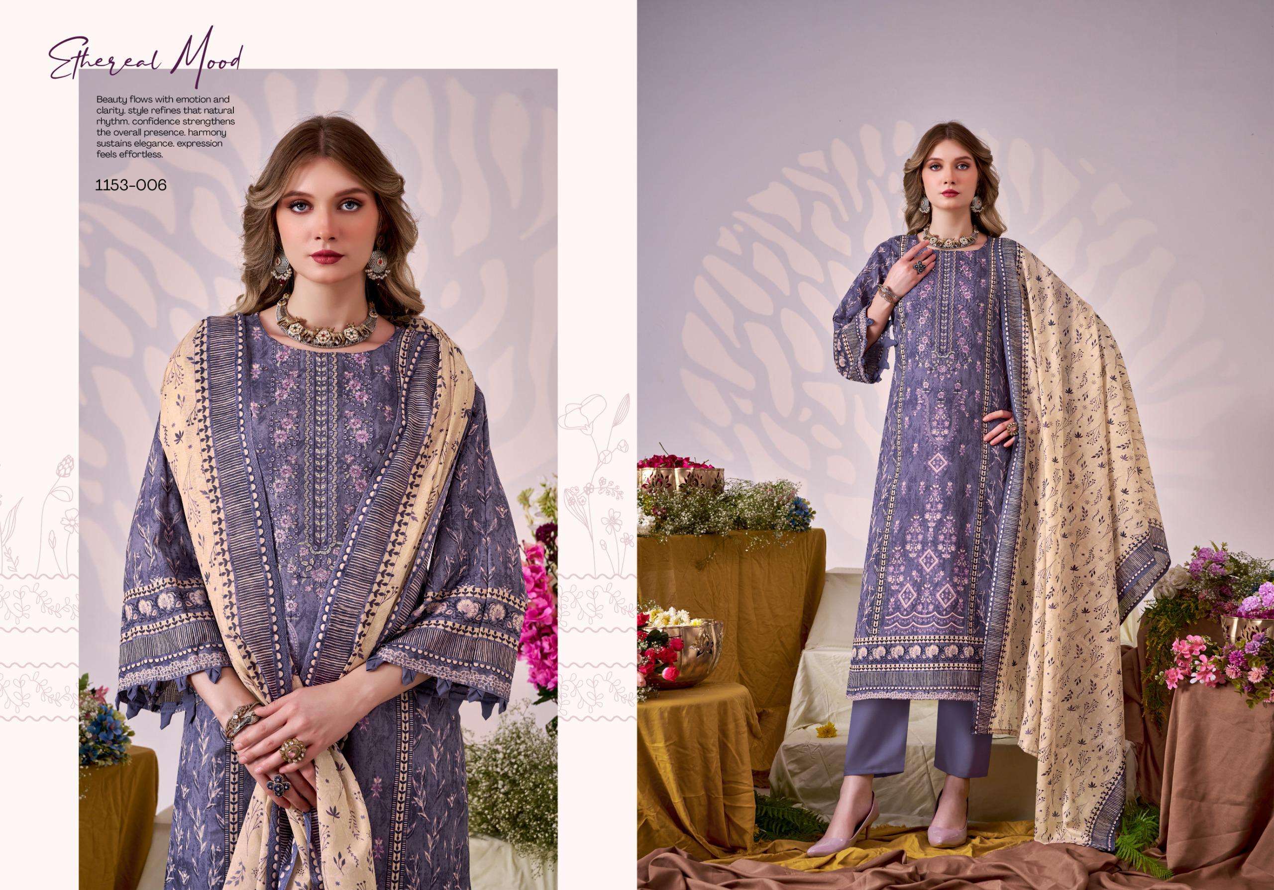 ROMANI BIN KAREEM VOL 5 COTTON DIGITAL PRINT WITH FANCY WORK SUIT	