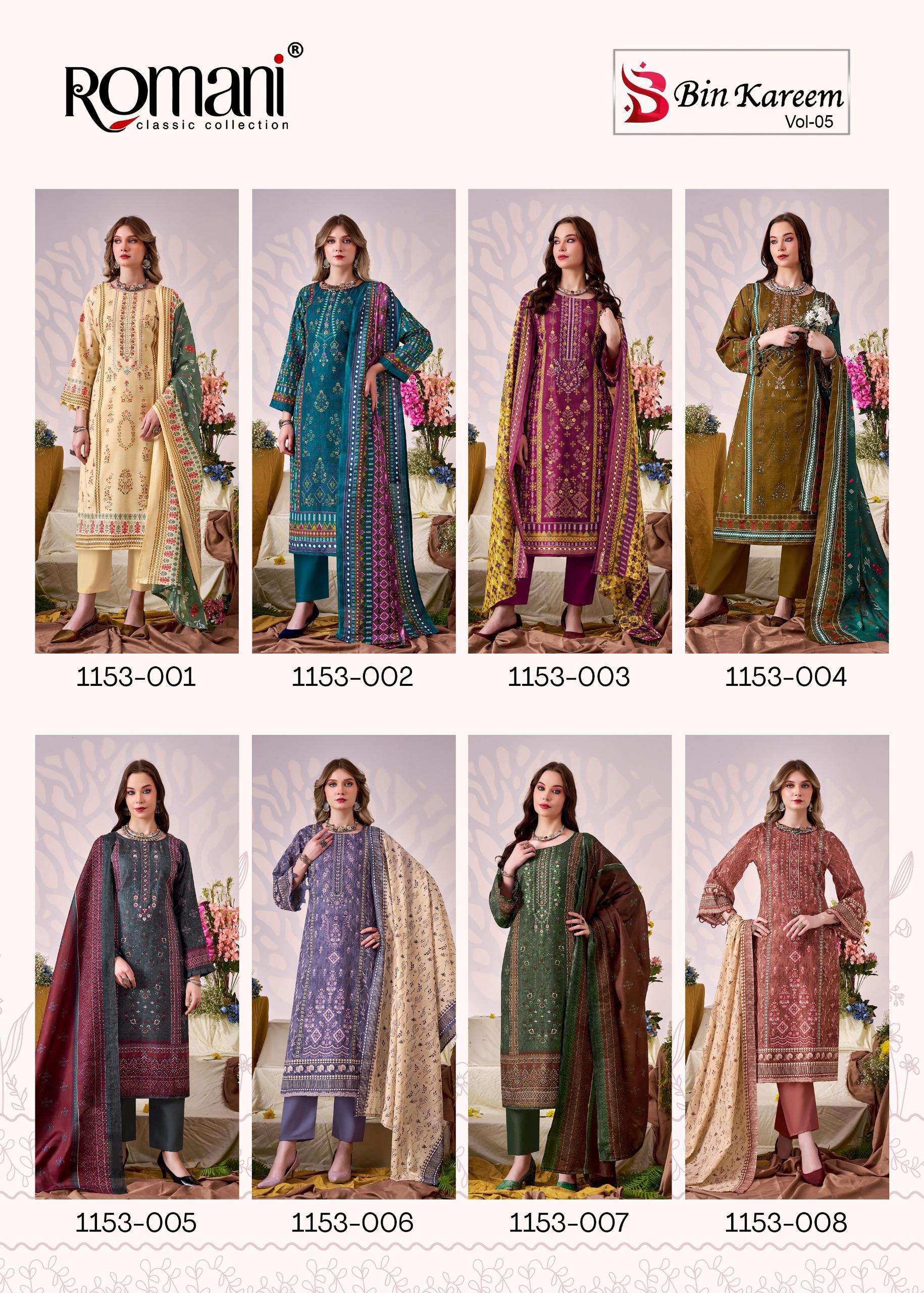 ROMANI BIN KAREEM VOL 5 COTTON DIGITAL PRINT WITH FANCY WORK SUIT	
