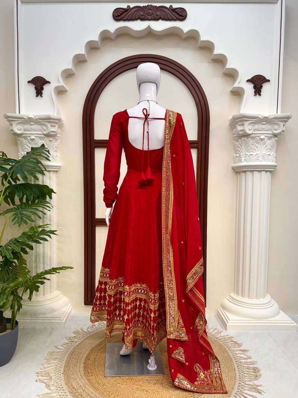 RTC 6026 GORGEOUS RED FABRIC FESTIVE WEAR GOWN DRESS