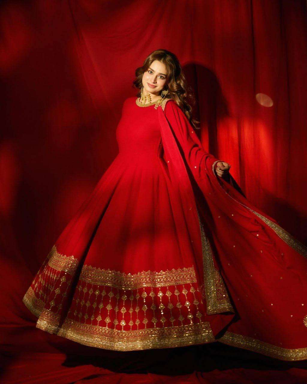 RTC 6026 GORGEOUS RED FABRIC FESTIVE WEAR GOWN DRESS