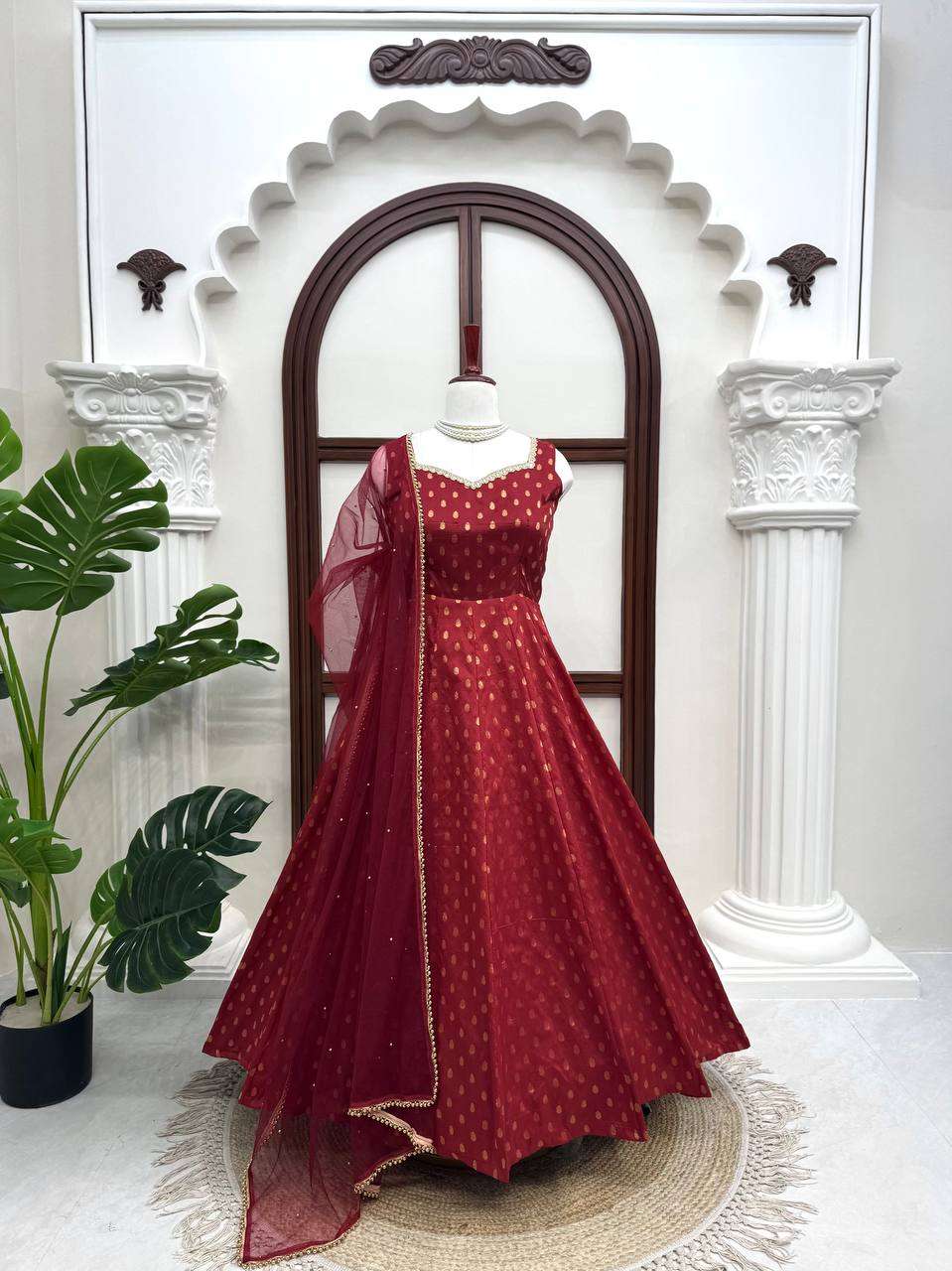 RTC 6028 JACQUARD BUTTI FABRIC DESIGNER 3PCS ANARKALI STYLE LADIES SUIT