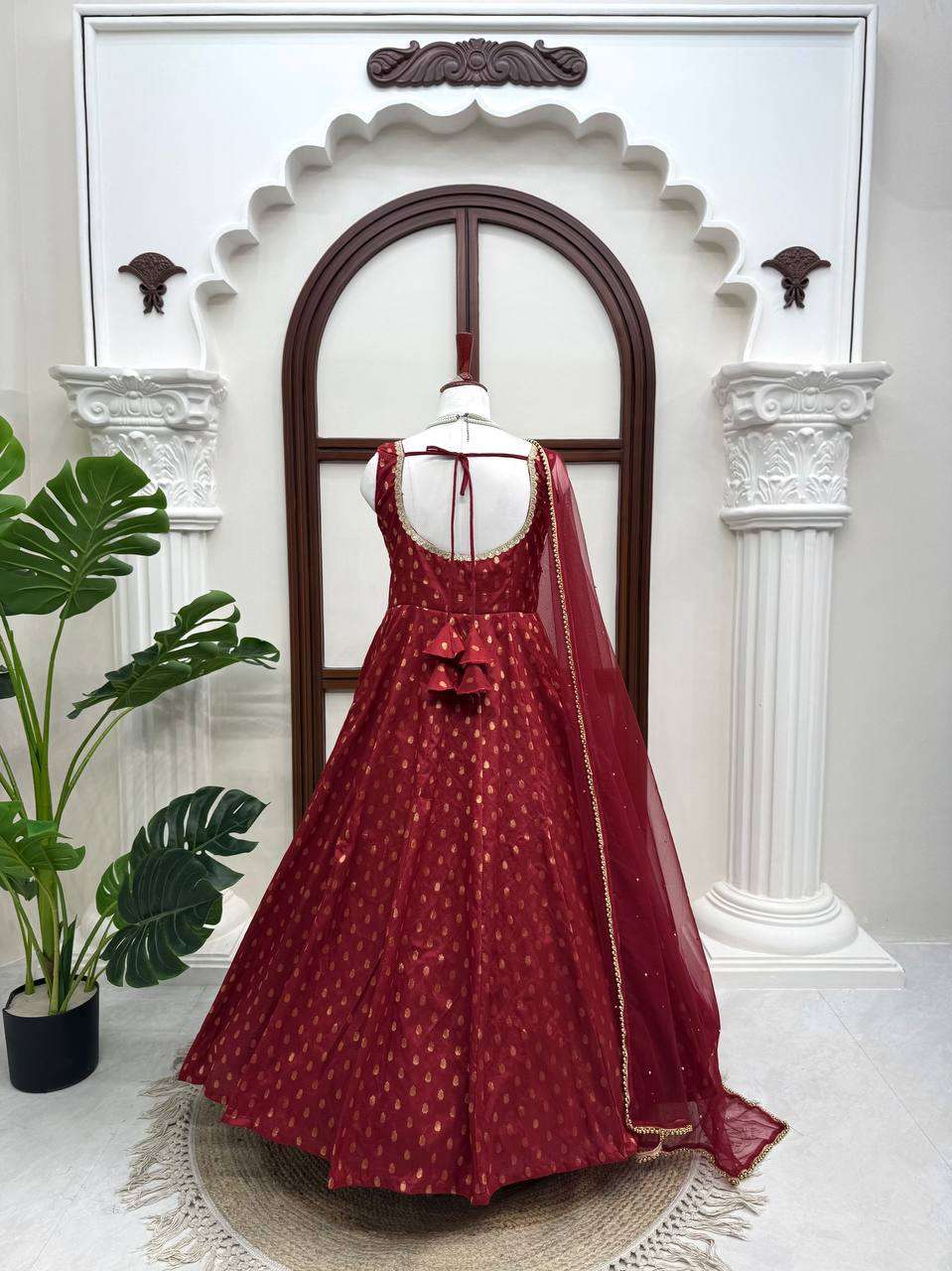 RTC 6028 JACQUARD BUTTI FABRIC DESIGNER 3PCS ANARKALI STYLE LADIES SUIT