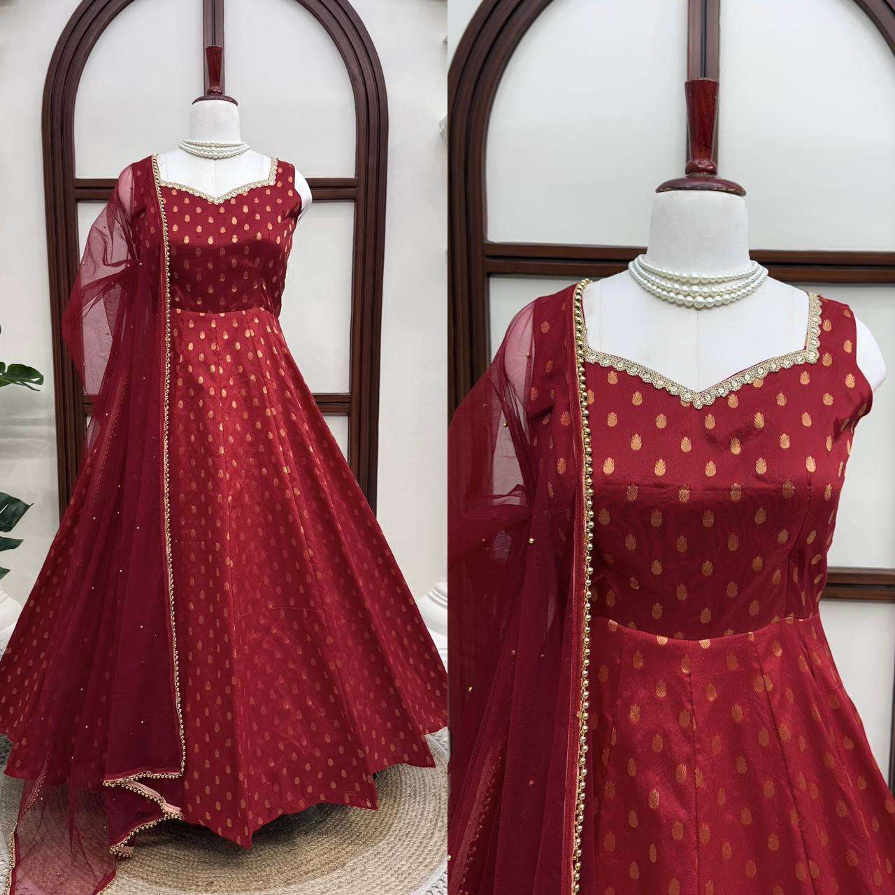 RTC 6029 JACQUARD DESIGNER WORK PARTY WEAR LOOK ANARKALI GOWN STYLE DRESS
