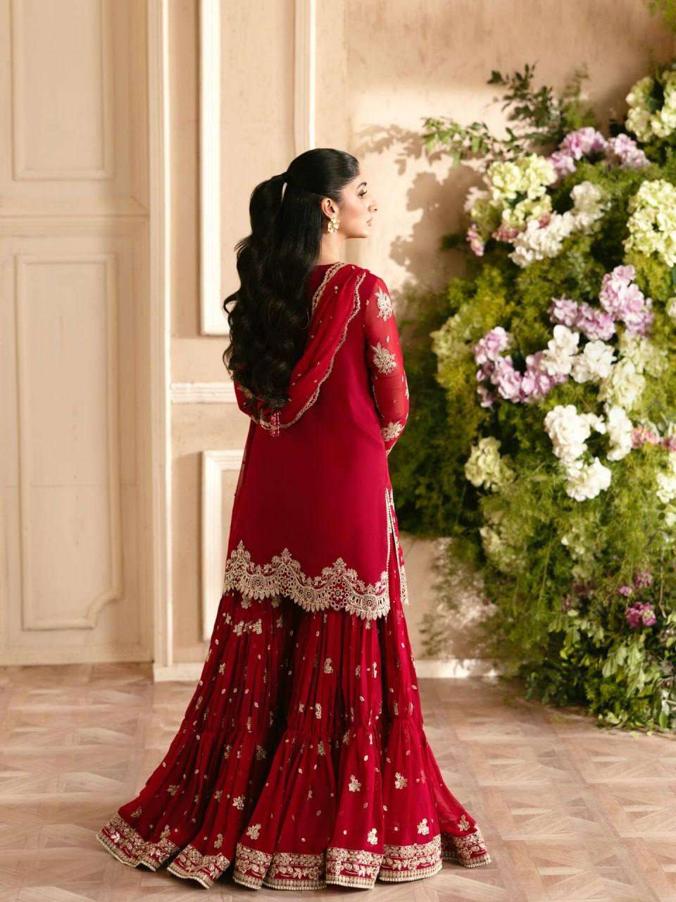 RTC 6032 GEORGETTE HEAVY DESIGNER WEDDING WEAR LADIES SHARARA SUIT