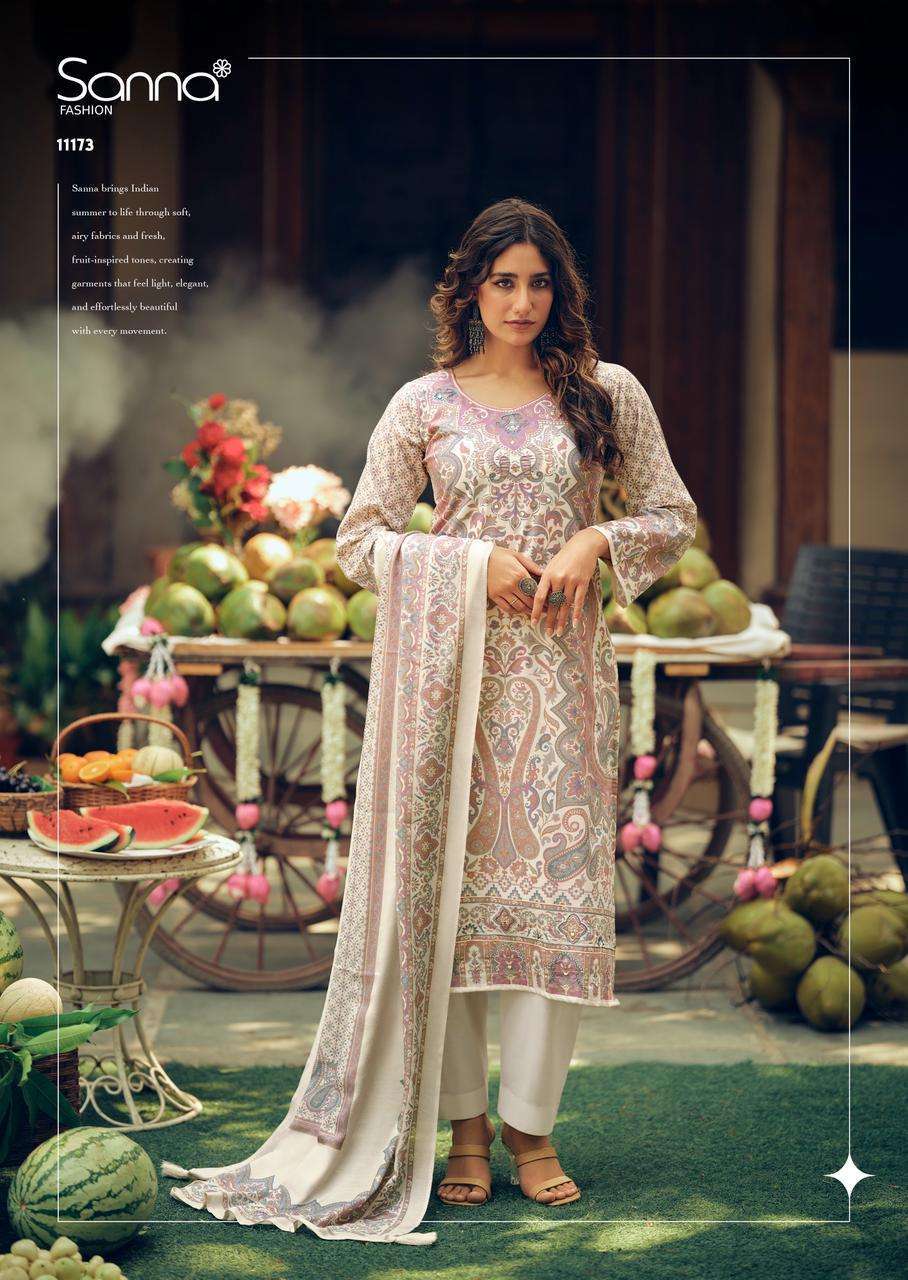 SANNA FASHION TROPICAL STORIES COTTON DIGITAL PRINT WITH FANCY WORK SUIT