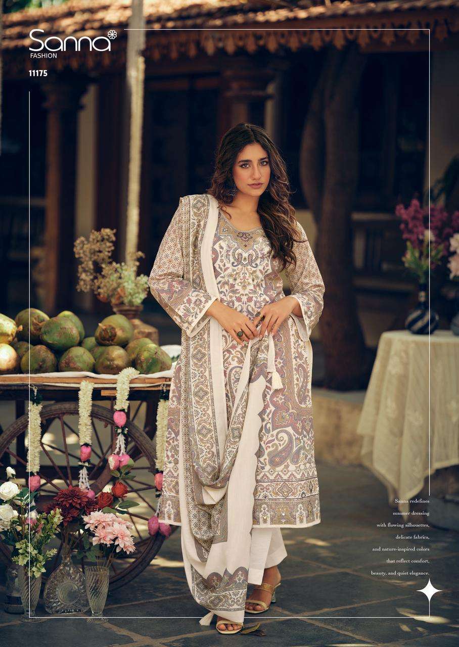 SANNA FASHION TROPICAL STORIES COTTON DIGITAL PRINT WITH FANCY WORK SUIT