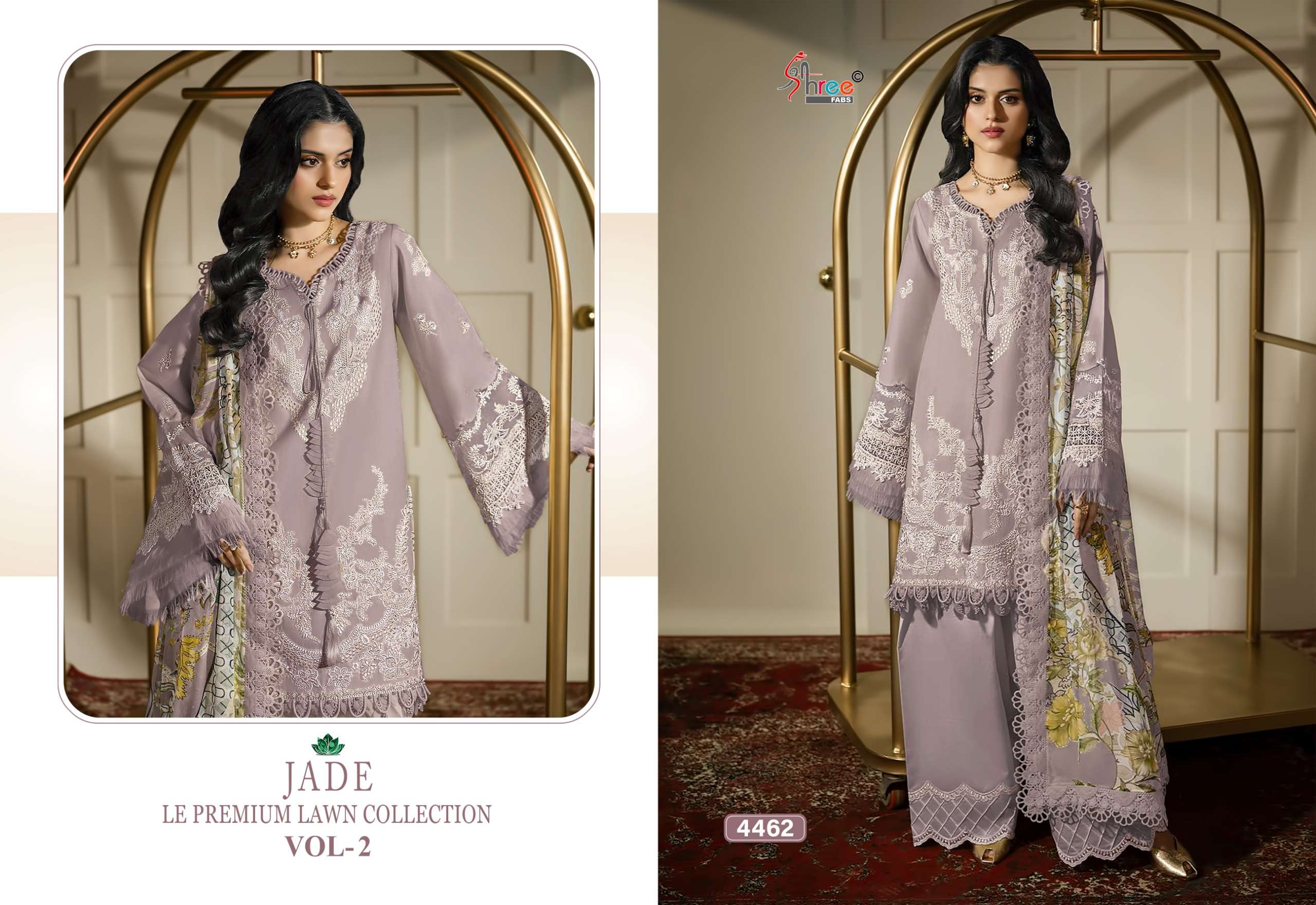 SHREE FABS JADE LE PREMIUM LAWN COLLECTION VOL 2 COTTON HEAVY EMBROIDERY WORK SUIT