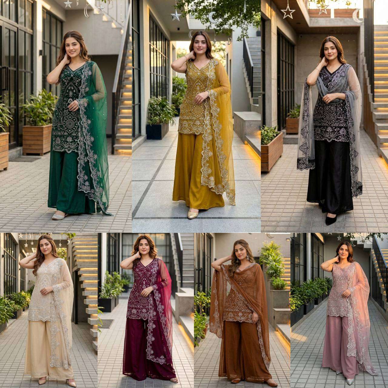 ST 203 GEORGETTE HEAVY GORGEOUS DESIGNER LOOK PARTY WEAR LADIES SUIT