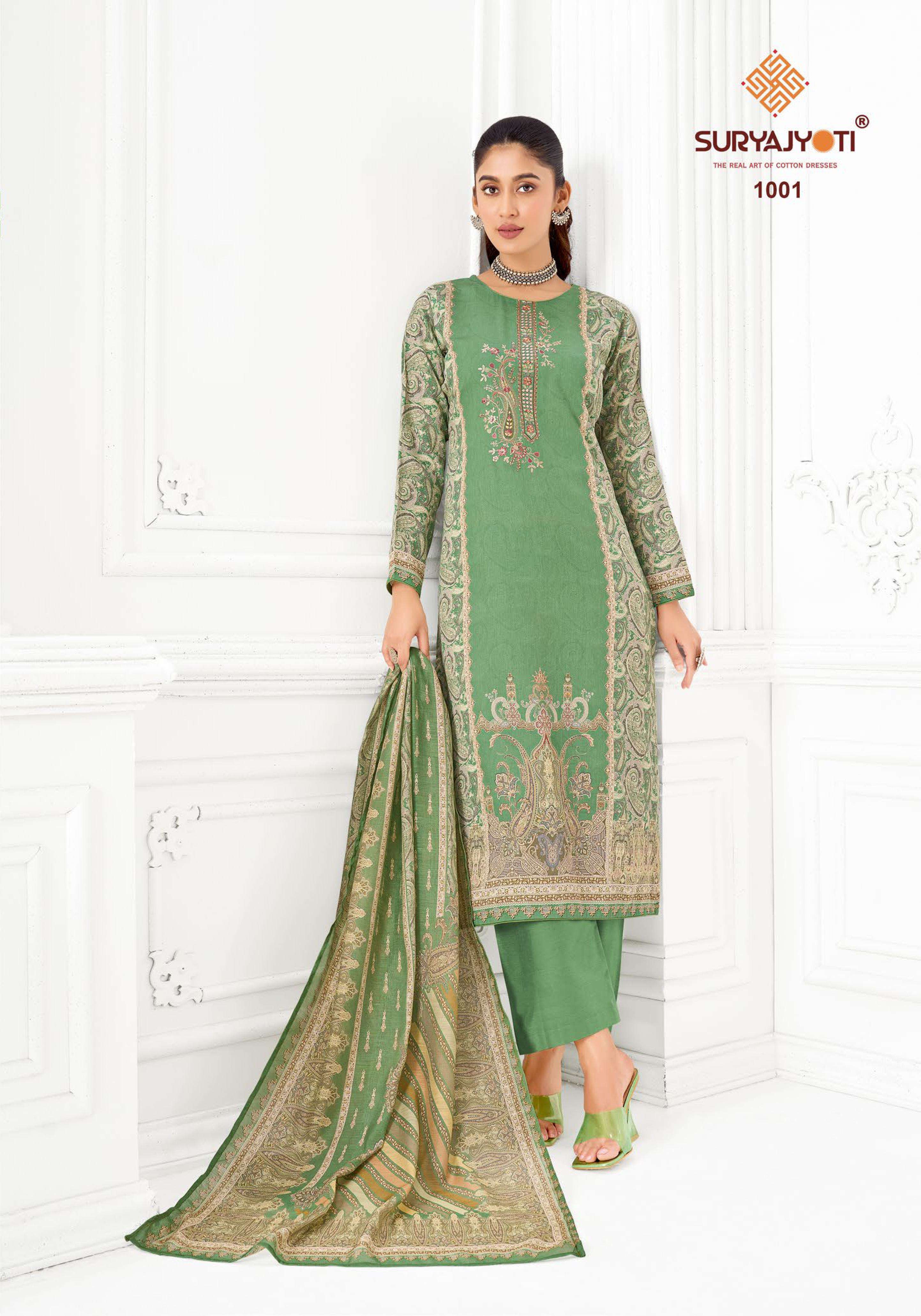SURYAJYOTI NAMITA VOL 1 JAM SATIN DIGITAL PRINT WITH FANCY EMBROIDERY WORK SUIT