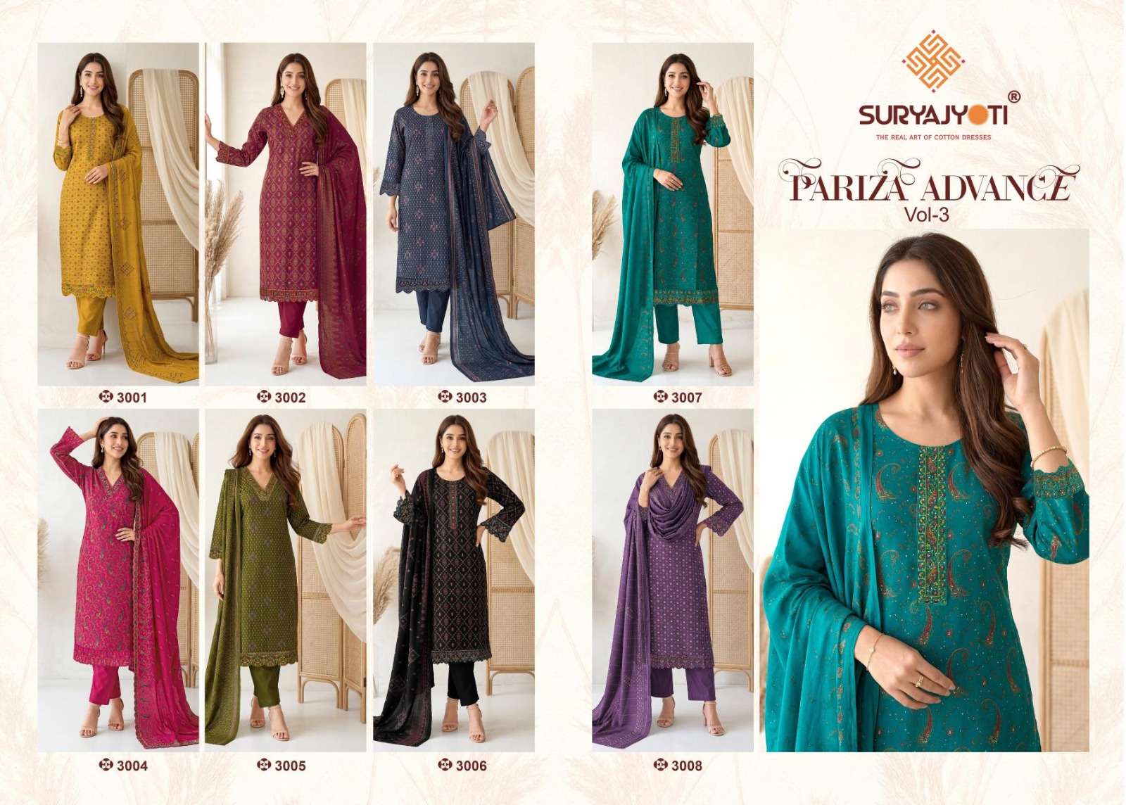 SURYAJYOTI  PARIZA ADVANCE VOL 3 READY MADE COLLECTION 