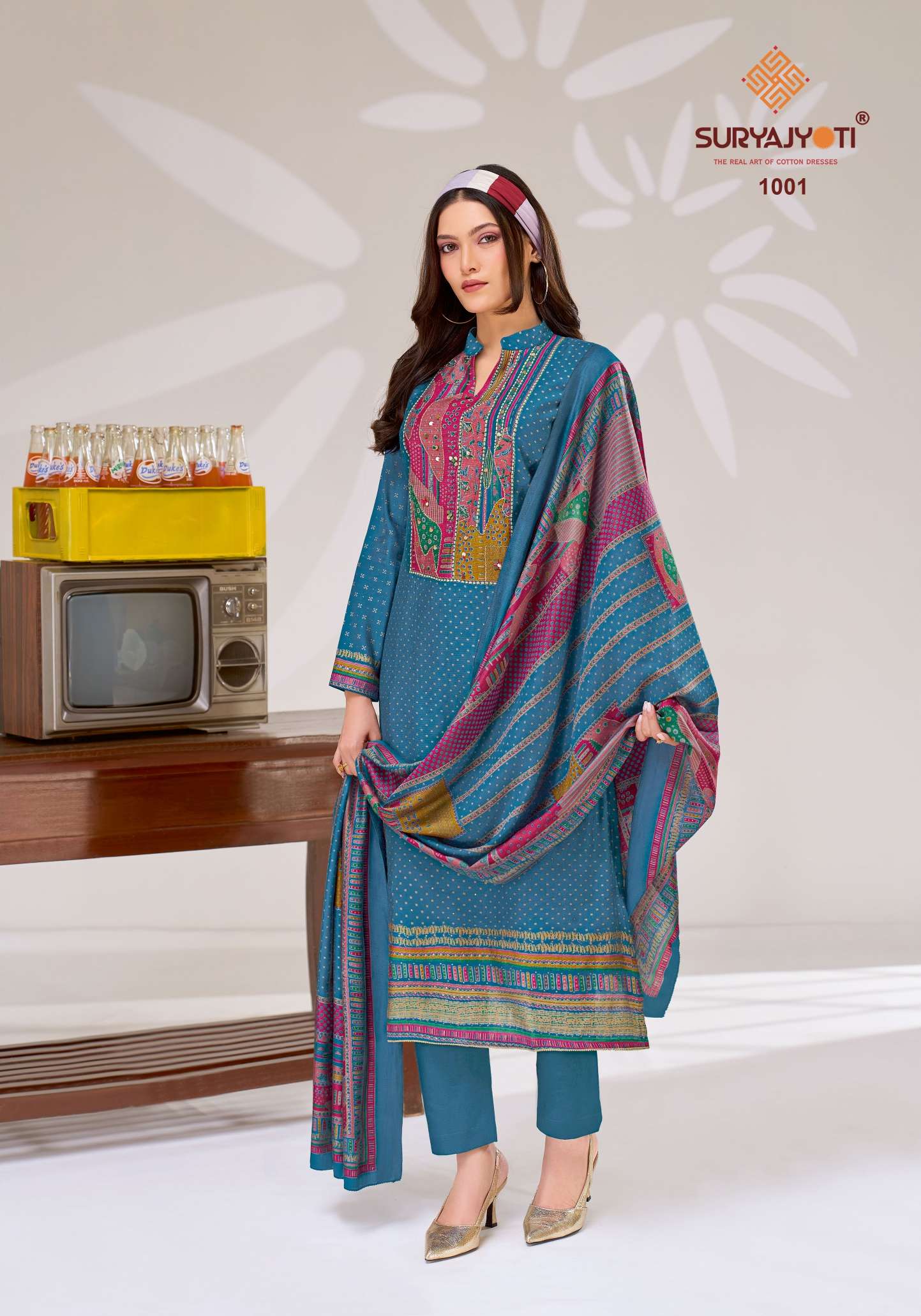 SURYAJYOTI PRISHA VOL 1 MODAL SILK FABRIC FANCY WORKS LADIES SALWAR SUIT