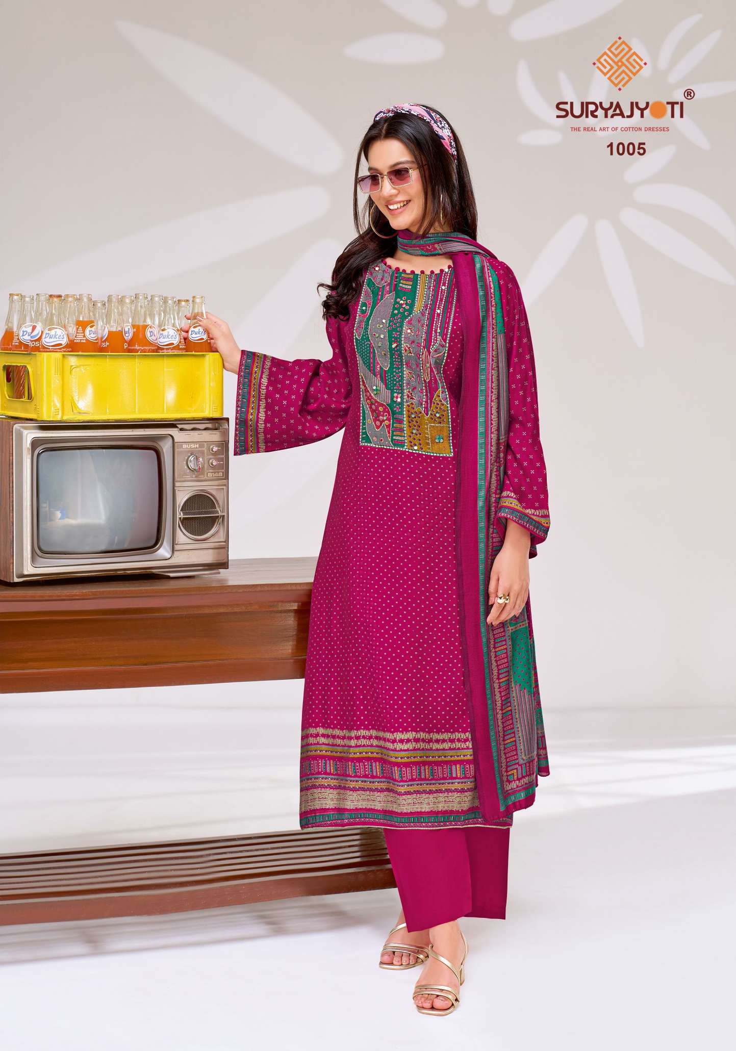 SURYAJYOTI PRISHA VOL 1 MODAL SILK FABRIC FANCY WORKS LADIES SALWAR SUIT