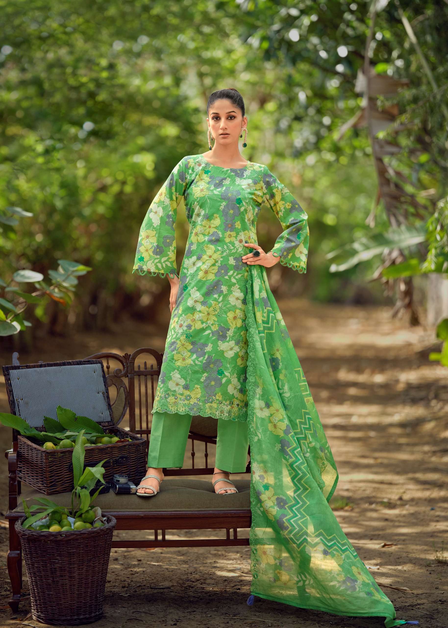 THE HERMITAGE SHOP IZNIK VOL 2 LAWN COTTON DIGITAL PRINT WITH FANCY WORK SUIT