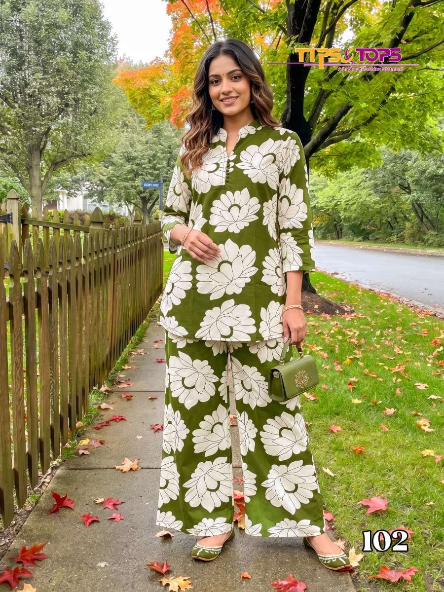 TIPS AND TOPS FASHION BEATS VOL 17 RAYON PRINT FANCY COOL LOOK SUMMER WEAR LADIES CO-ORD SET