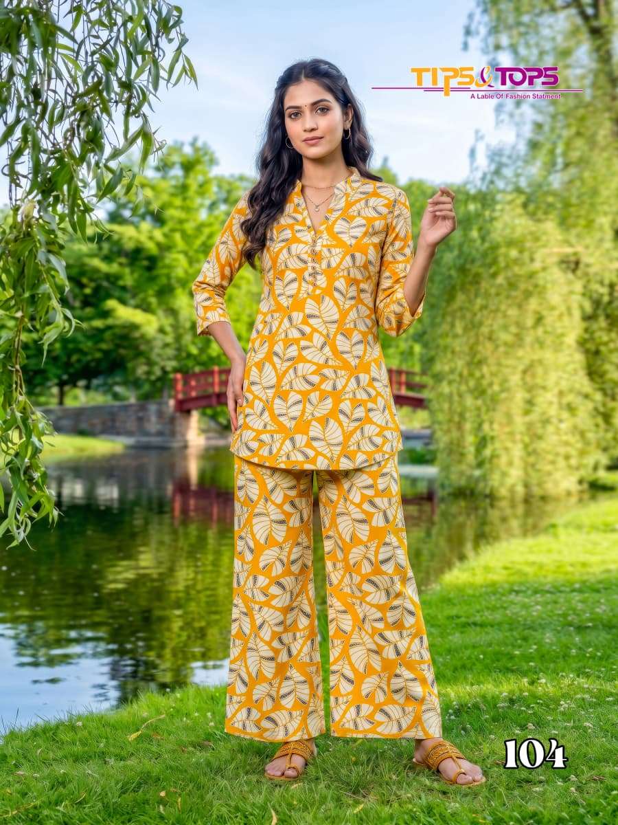 TIPS AND TOPS FASHION BEATS VOL 17 RAYON PRINT FANCY COOL LOOK SUMMER WEAR LADIES CO-ORD SET